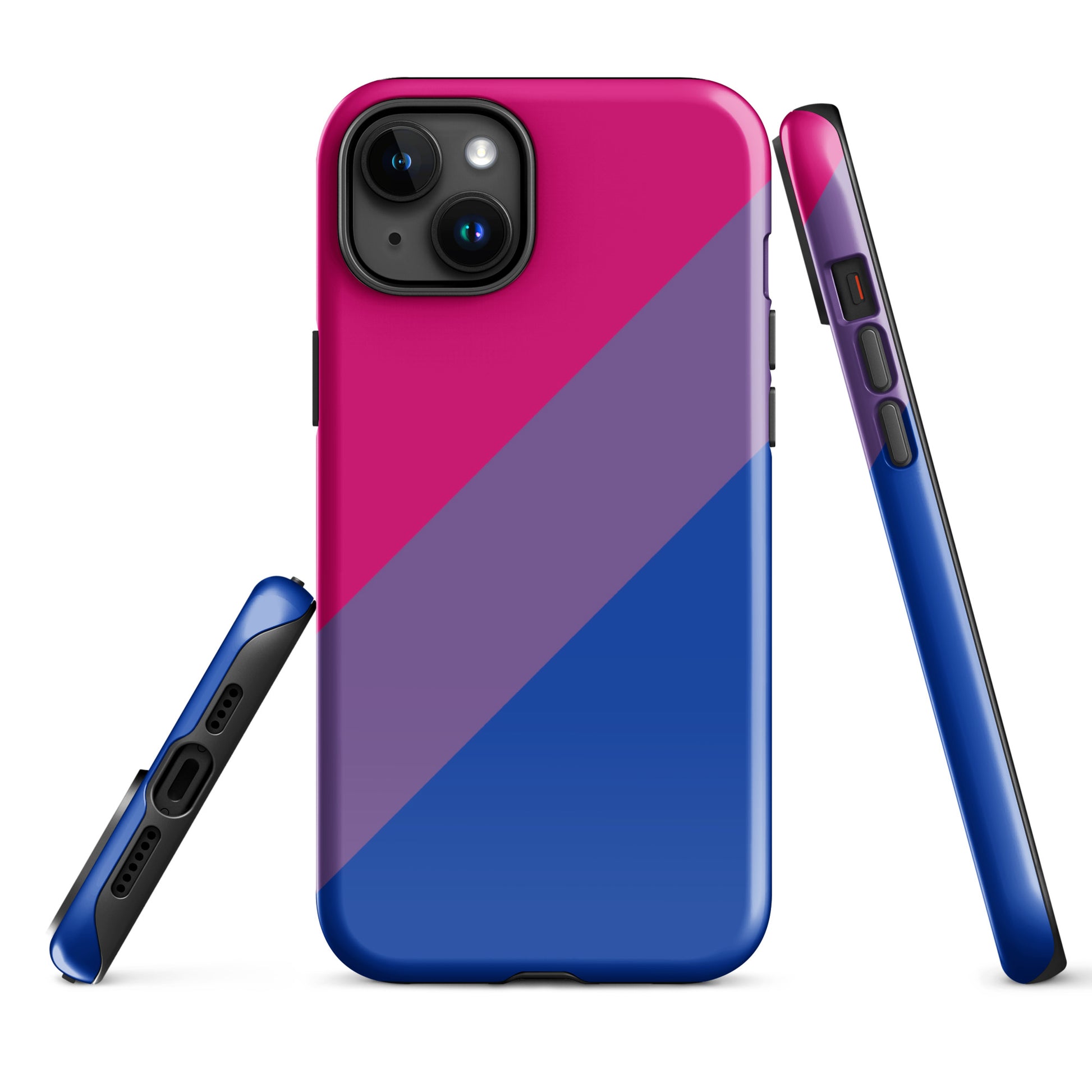 Bisexual Bi Pride Tough Cell Phone Case for Apple iPhone iPhone 15 Plus Bisexual tough-case-for-iphone-glossy-iphone-15-plus-front-674cc296d8ae4