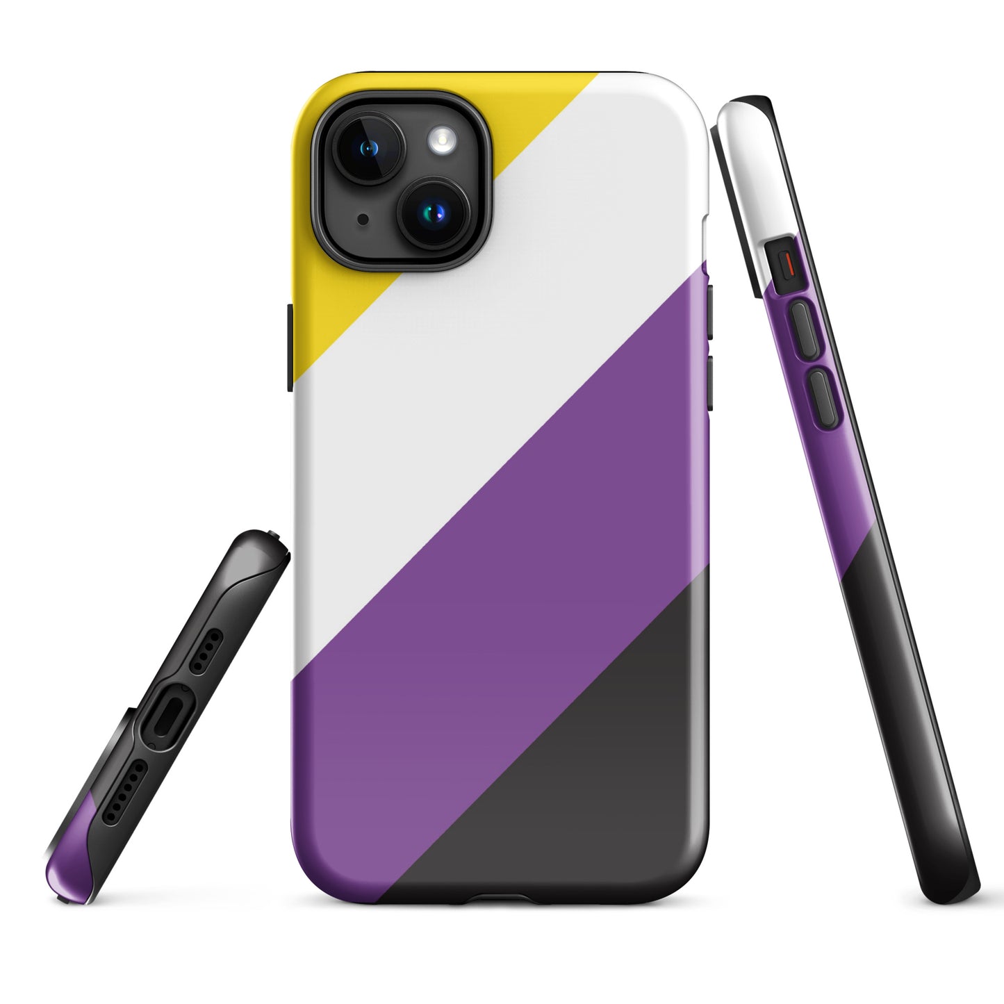 Nonbinary Enby Pride Tough Case for Apple iPhone iPhone 15 Plus Nonbinary tough-case-for-iphone-glossy-iphone-15-plus-front-674ccc304ebf2