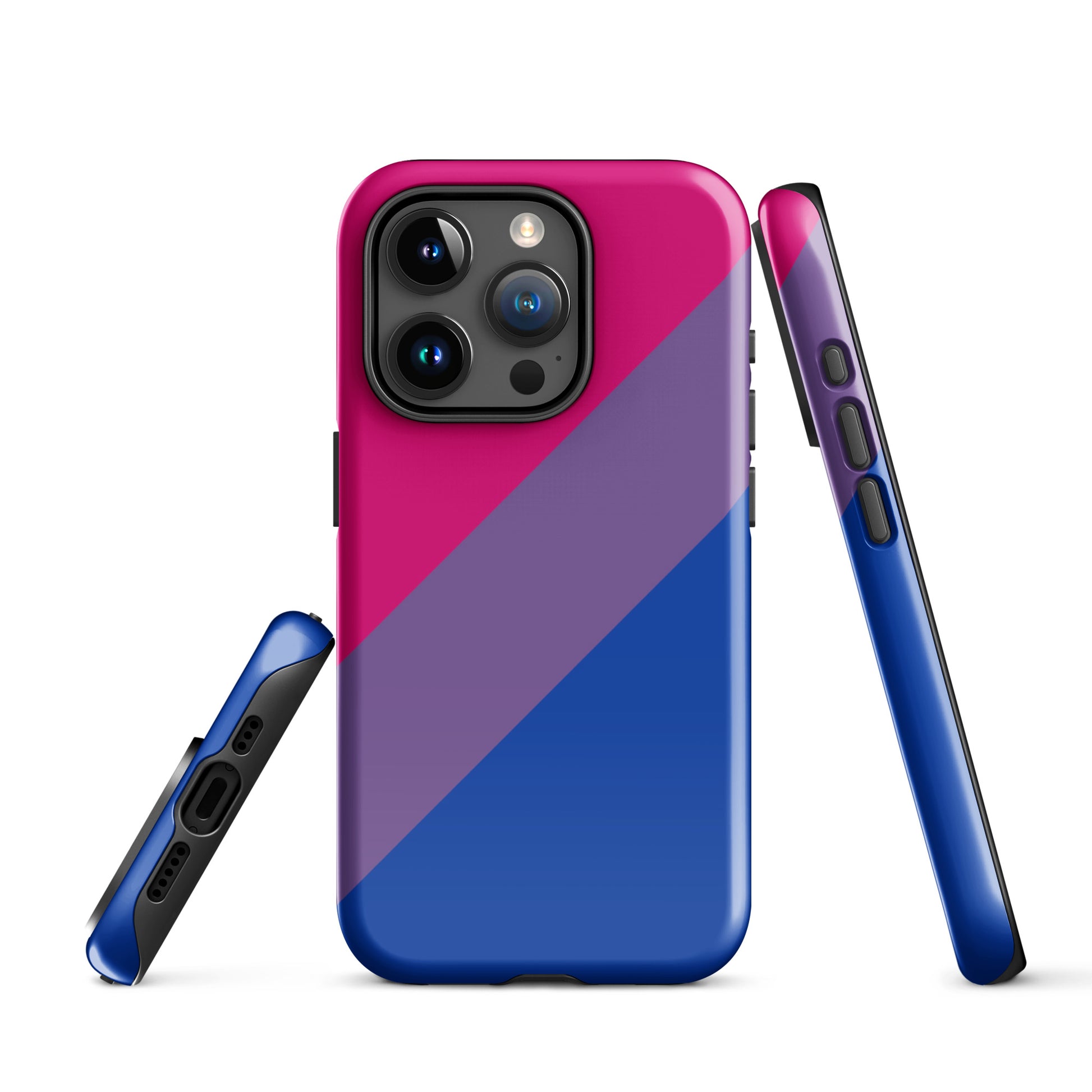 Bisexual Bi Pride Tough Cell Phone Case for Apple iPhone iPhone 15 Pro Bisexual tough-case-for-iphone-glossy-iphone-15-pro-front-674cc296d8b6e