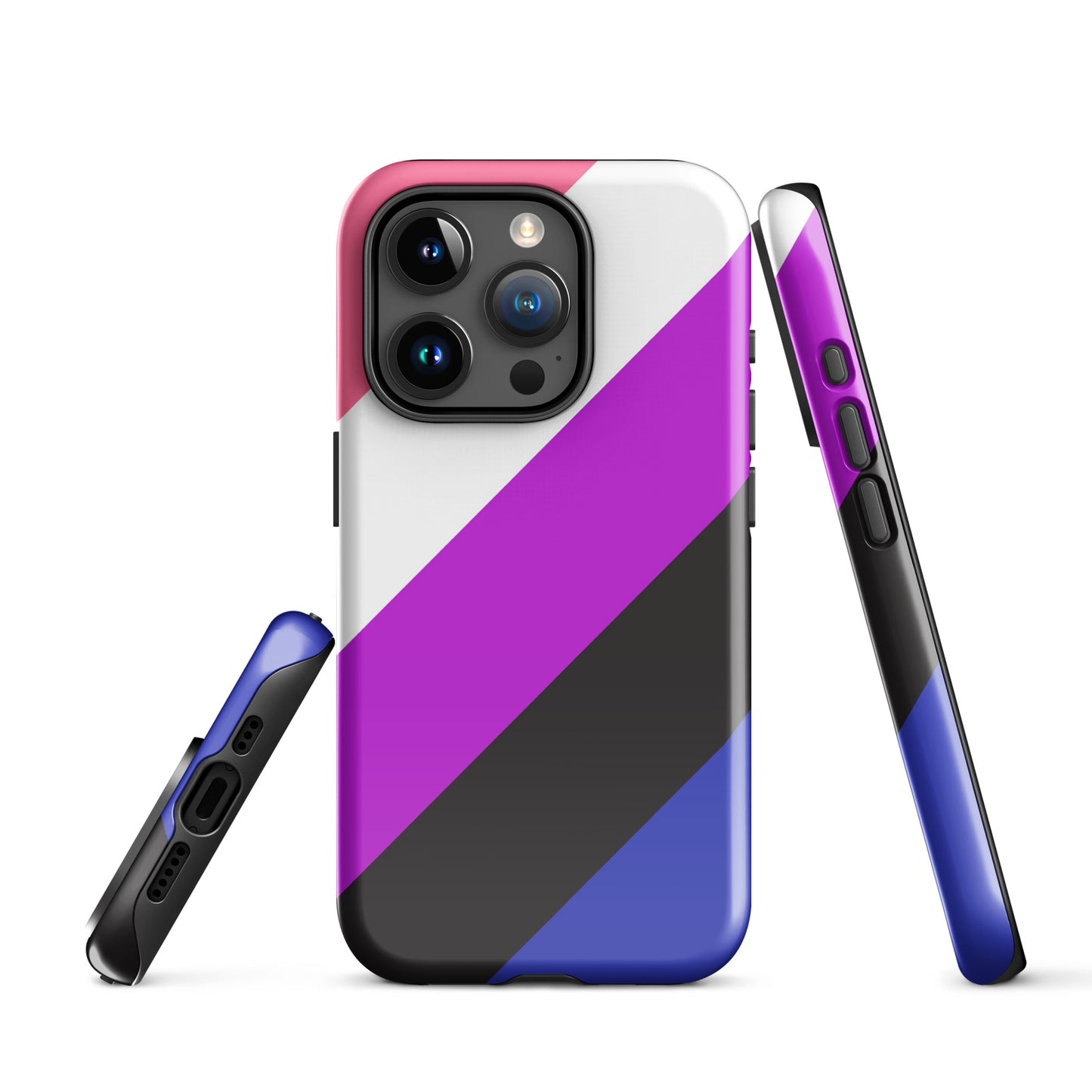 Genderfluid Pride Tough Case for Apple iPhone iPhone 15 Pro Genderfluid tough-case-for-iphone-glossy-iphone-15-pro-front-674cc78688709