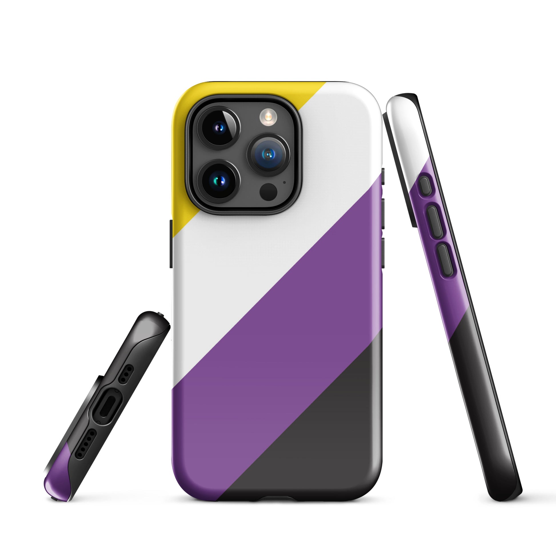 Nonbinary Enby Pride Tough Case for Apple iPhone iPhone 15 Pro Nonbinary tough-case-for-iphone-glossy-iphone-15-pro-front-674ccc304ec79