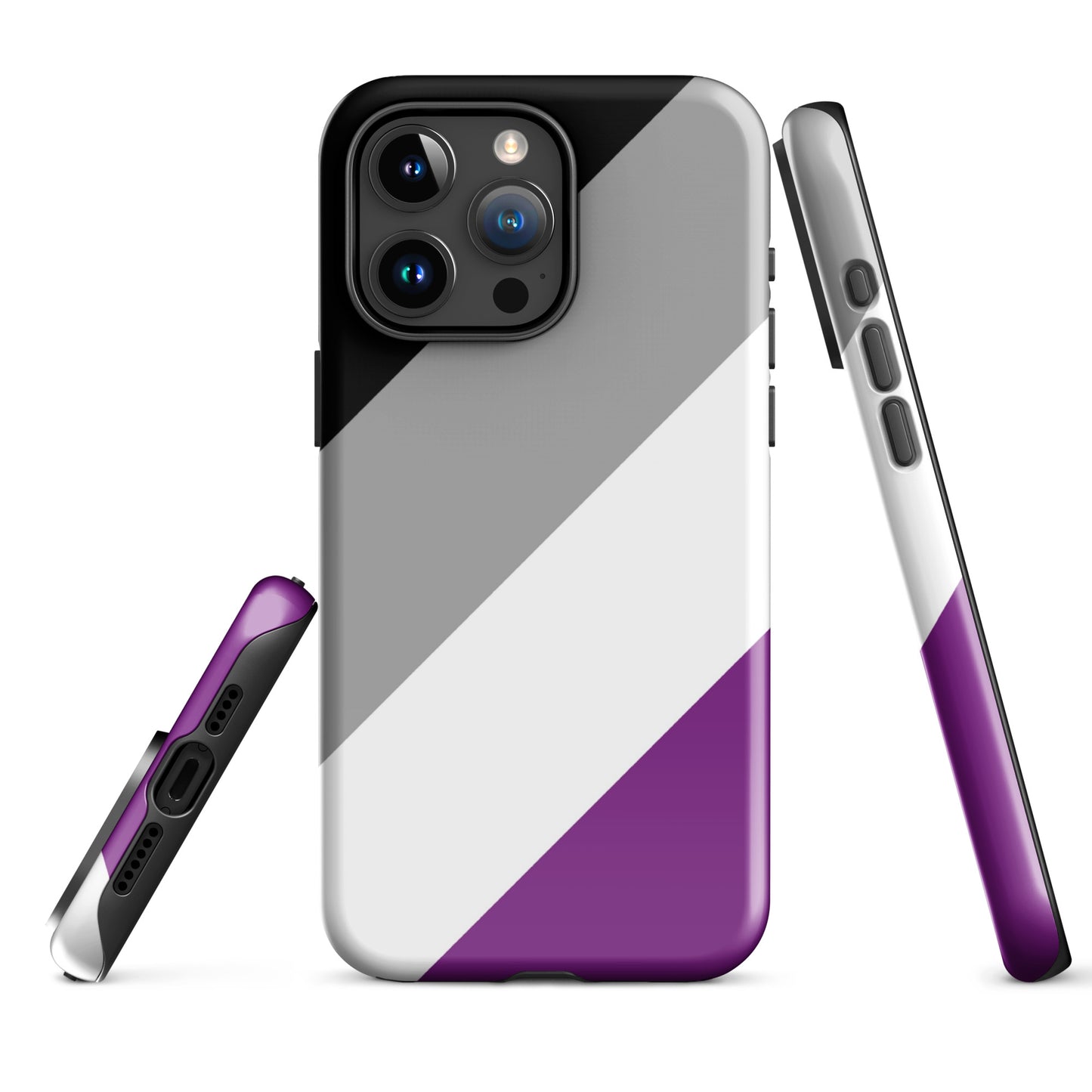 Asexual Ace Pride Tough Cell Phone Case for iPhone iPhone 15 Pro Max Asexual tough-case-for-iphone-glossy-iphone-15-pro-max-front-674ca6f0890fb