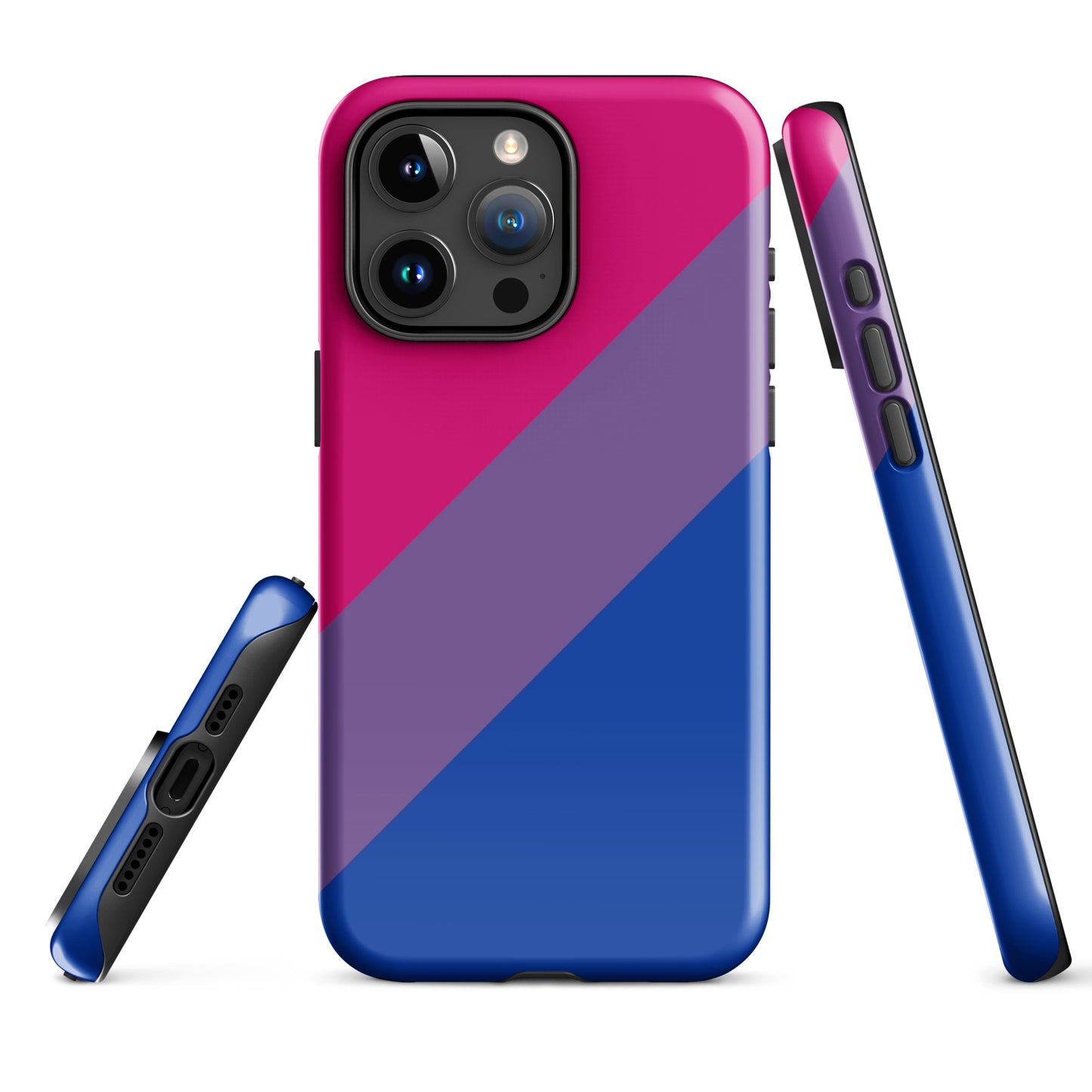 Bisexual Bi Pride Tough Cell Phone Case for Apple iPhone iPhone 15 Pro Max Bisexual tough-case-for-iphone-glossy-iphone-15-pro-max-front-674cc296d8c4e