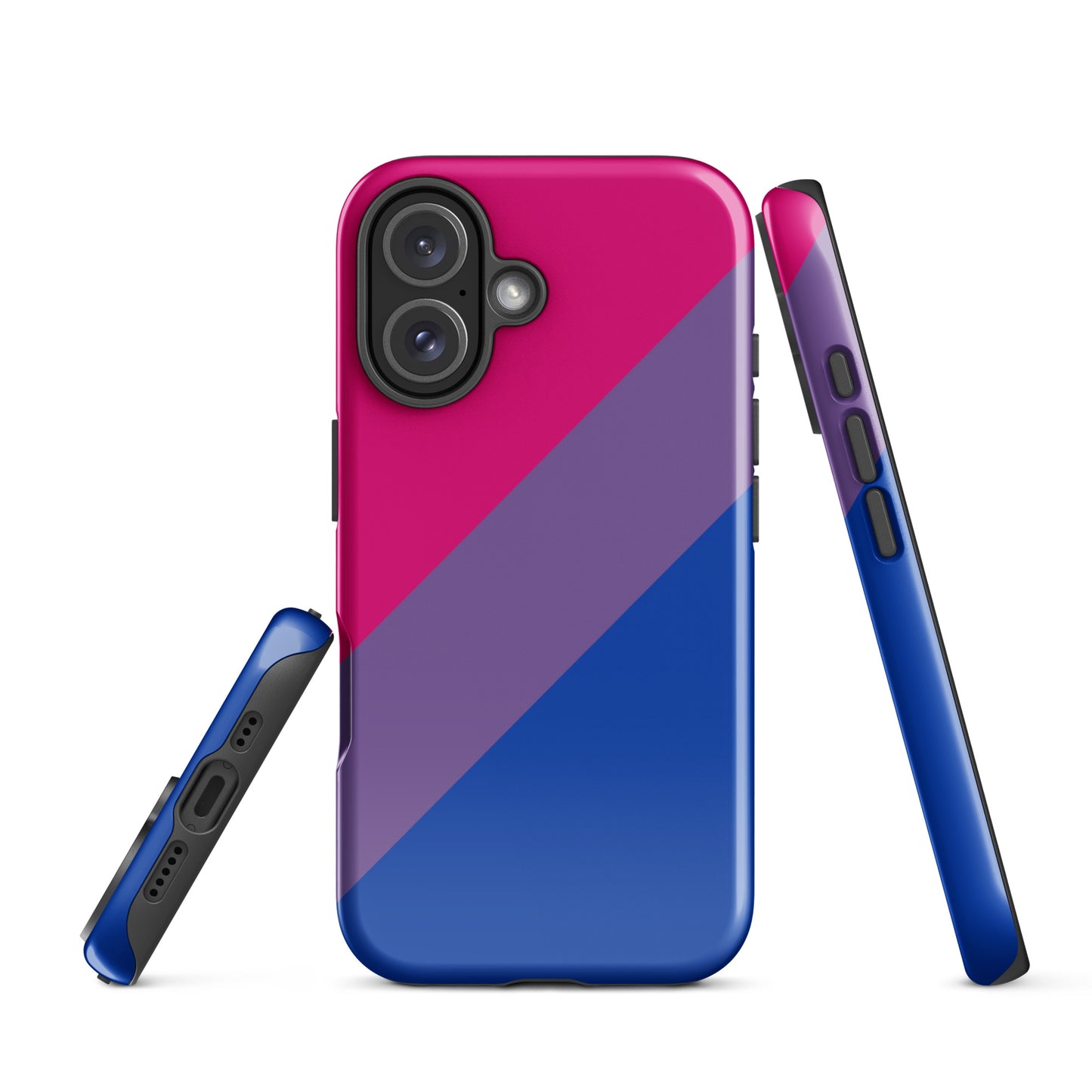 Bisexual Bi Pride Tough Cell Phone Case for Apple iPhone iPhone 16 Bisexual tough-case-for-iphone-glossy-iphone-16-front-674cc296d8d2c