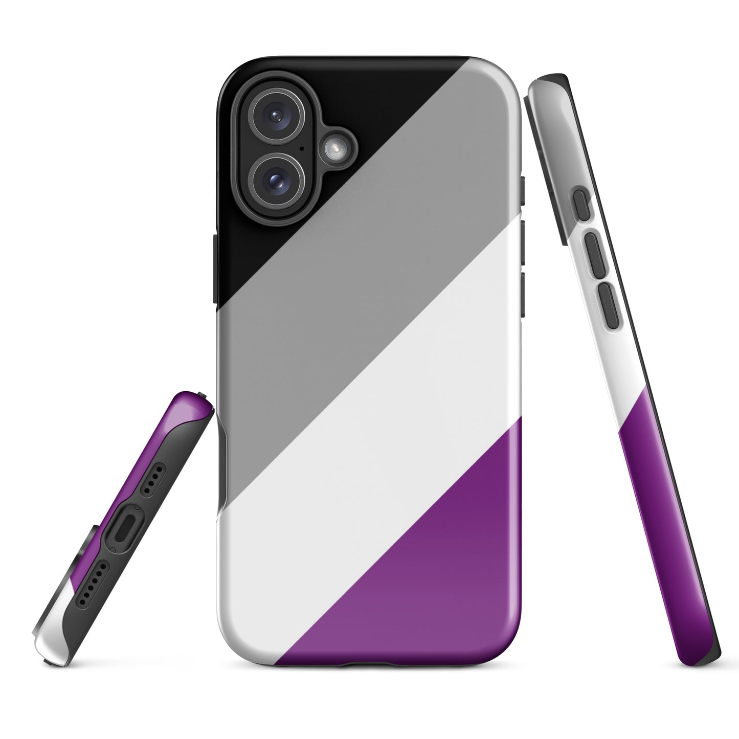 Asexual Ace Pride Tough Cell Phone Case for iPhone iPhone 16 Plus Asexual tough-case-for-iphone-glossy-iphone-16-plus-front-674ca6f0891eb