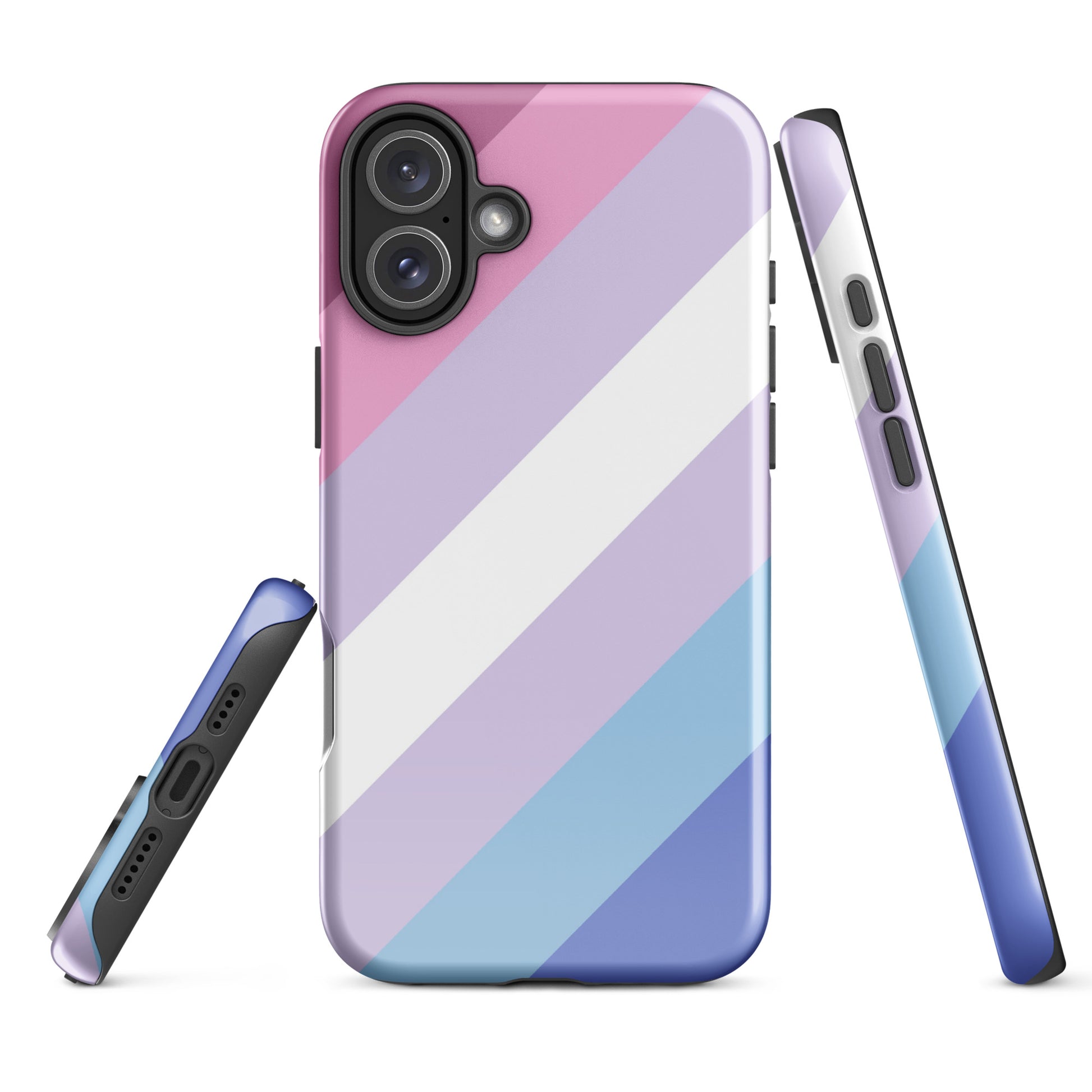 Bigender Pride Tough Cell Phone Case for Apple iPhone iPhone 16 Plus Bigender tough-case-for-iphone-glossy-iphone-16-plus-front-674cc22d11842