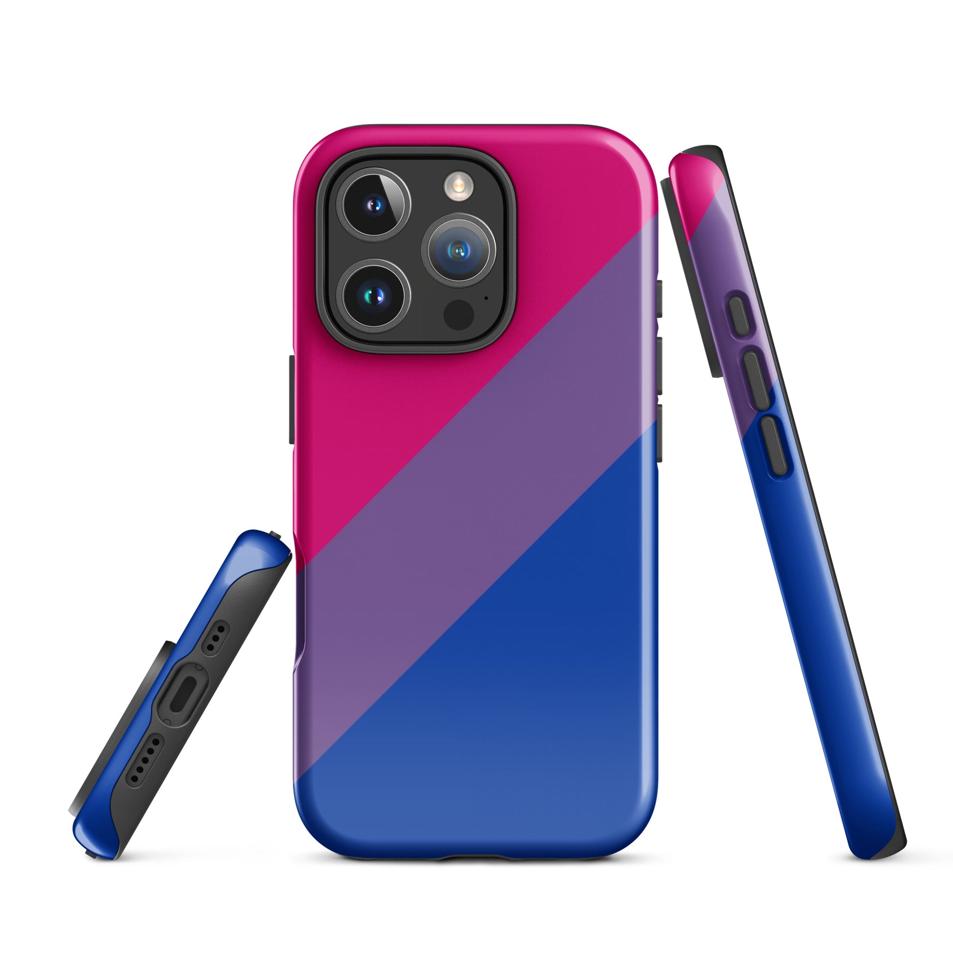 Bisexual Bi Pride Tough Cell Phone Case for Apple iPhone iPhone 16 Pro Bisexual tough-case-for-iphone-glossy-iphone-16-pro-front-674cc296d8e47