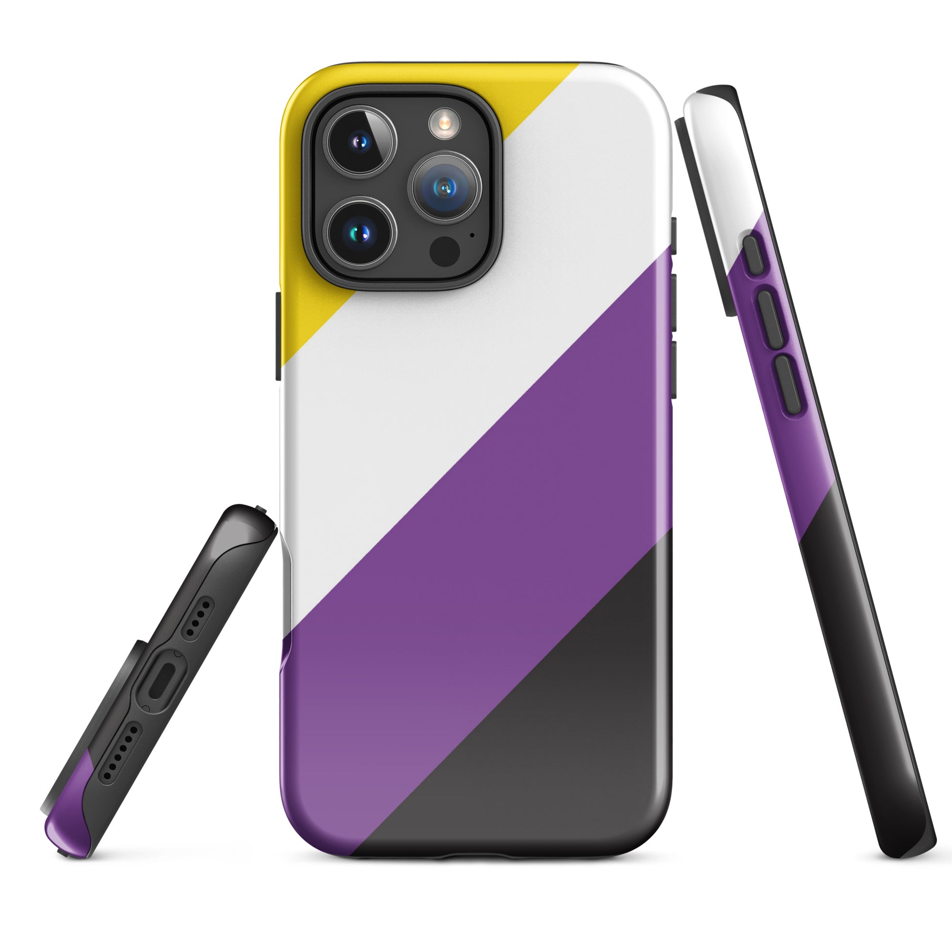 Nonbinary Enby Pride Tough Case for Apple iPhone iPhone 16 Pro Max Nonbinary tough-case-for-iphone-glossy-iphone-16-pro-max-front-674ccc304e33a