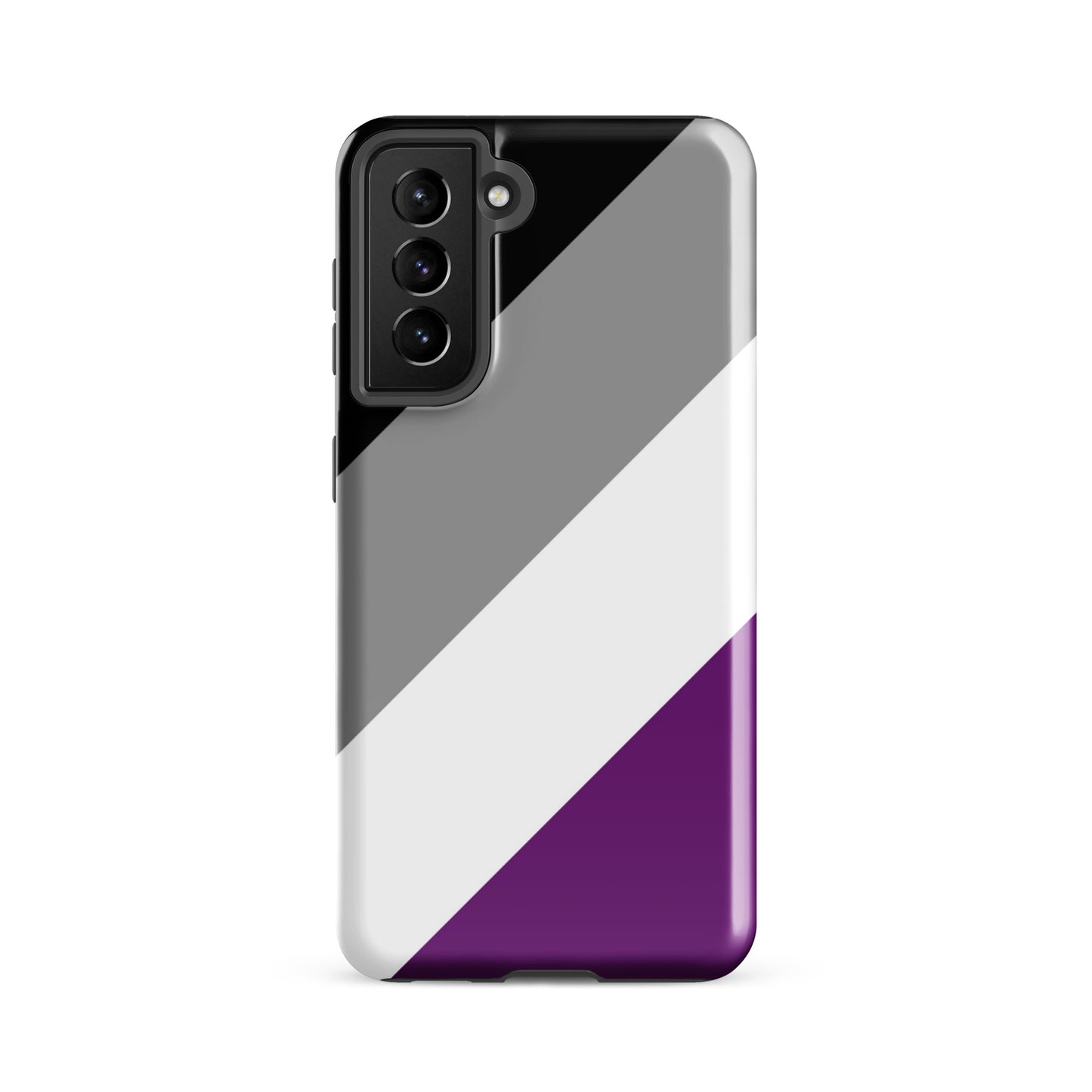 Asexual Ace Pride Tough Cell Phone Case for Samsung Galaxy Samsung Galaxy S21 FE Asexual tough-case-for-samsung-glossy-samsung-galaxy-s21-fe-front-64cee7edd0fd3