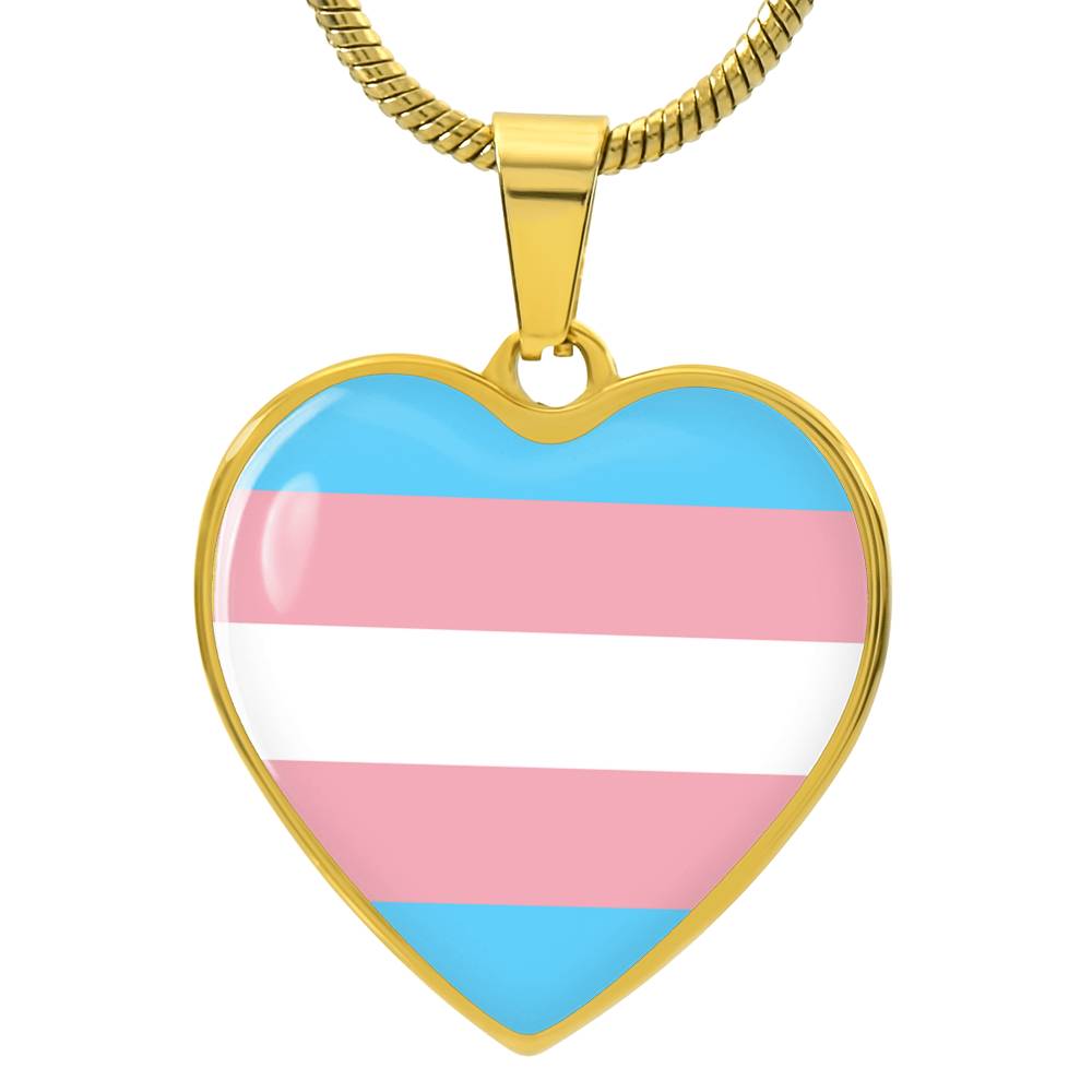 Transgender Trans Pride Heart Pendant Necklace Gold Transgender trans_gold_heart_front