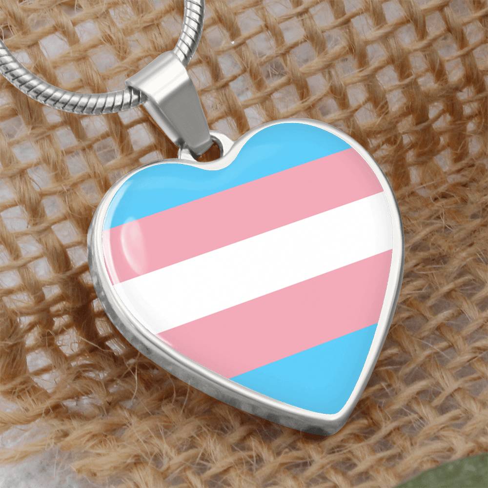 Transgender Trans Pride Heart Pendant Necklace trans_silver_heart_display