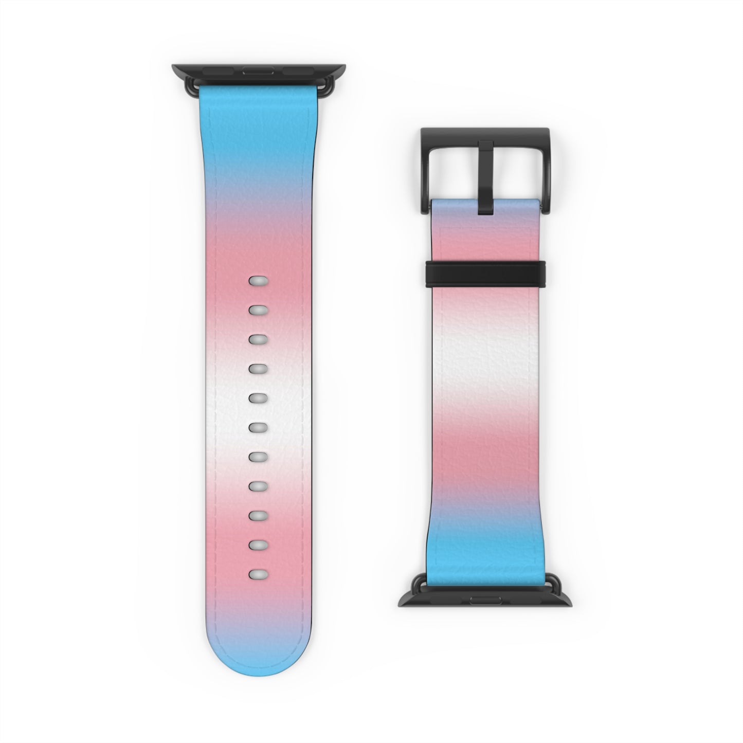 Transgender Trans Pride Apple Watch Band Strap In Ombre 42 - 45 mm Black Matte 