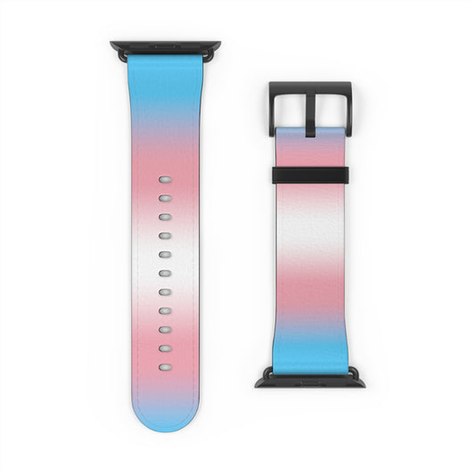 Transgender Trans Pride Apple Watch Band Strap In Ombre 42 - 45 mm Black Matte 
