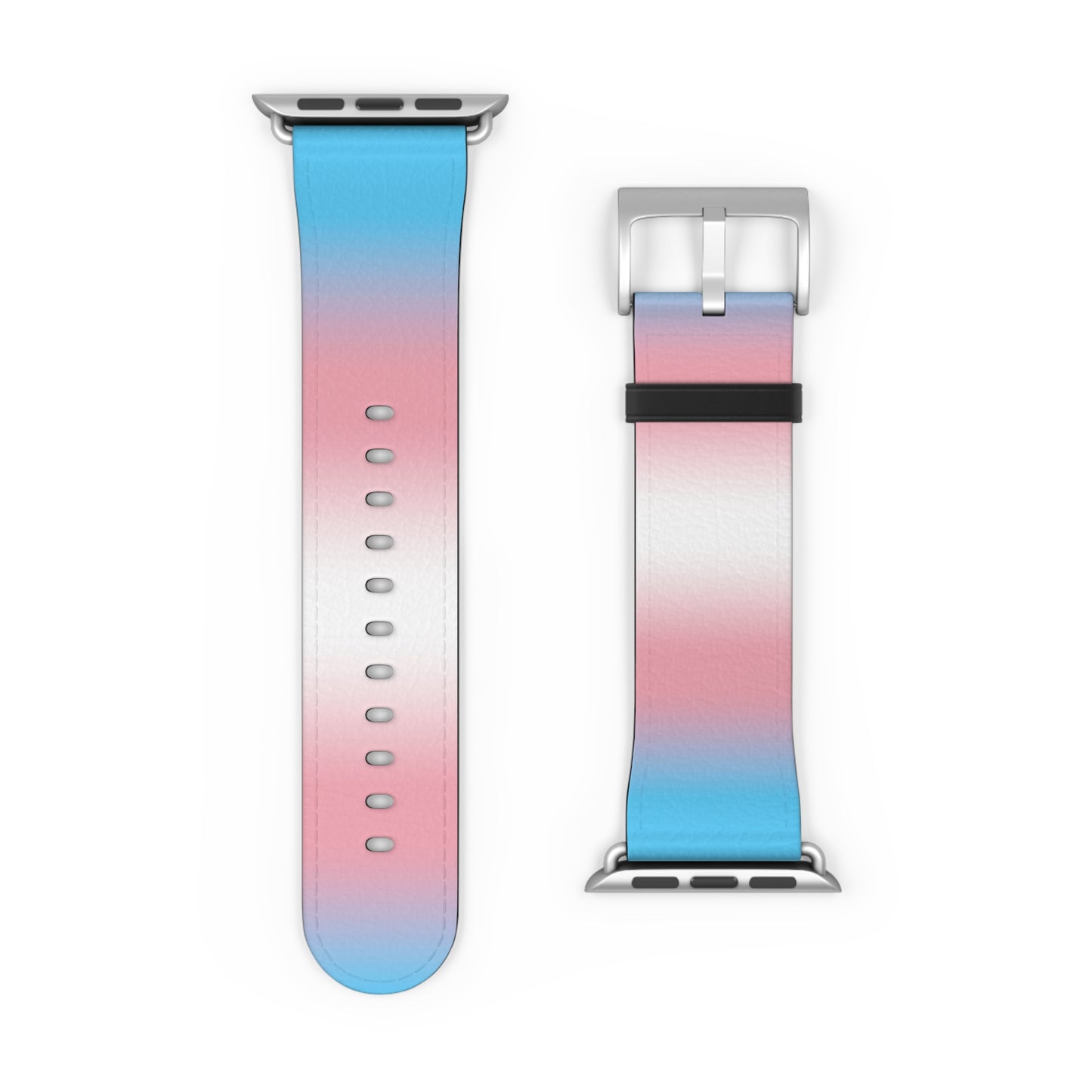 Transgender Trans Pride Apple Watch Band Strap In Ombre 42 - 45 mm Silver Matte 