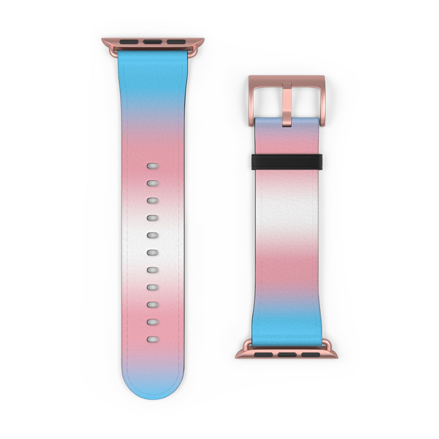 Transgender Trans Pride Apple Watch Band Strap In Ombre 42 - 45 mm Rose Gold Matte 