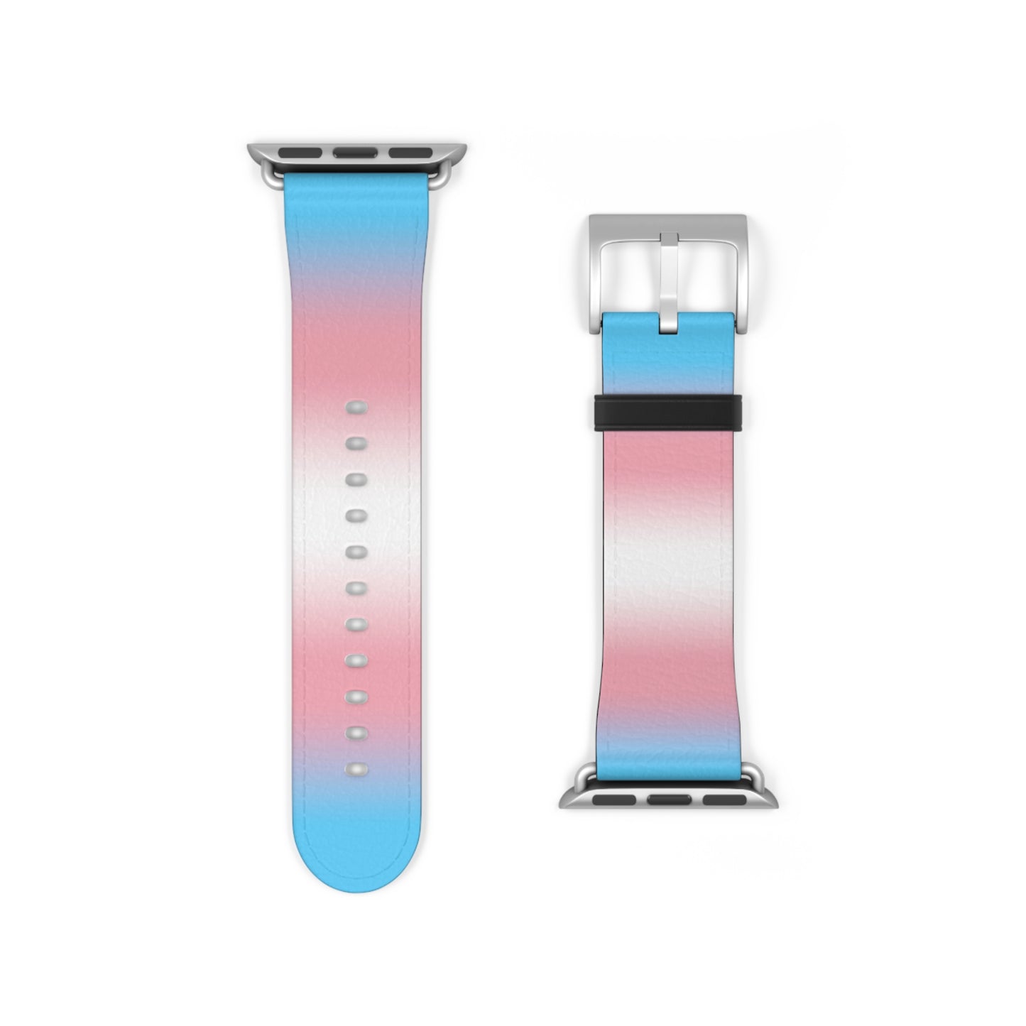 Transgender Trans Pride Apple Watch Band Strap In Ombre 38 - 41 mm Silver Matte 