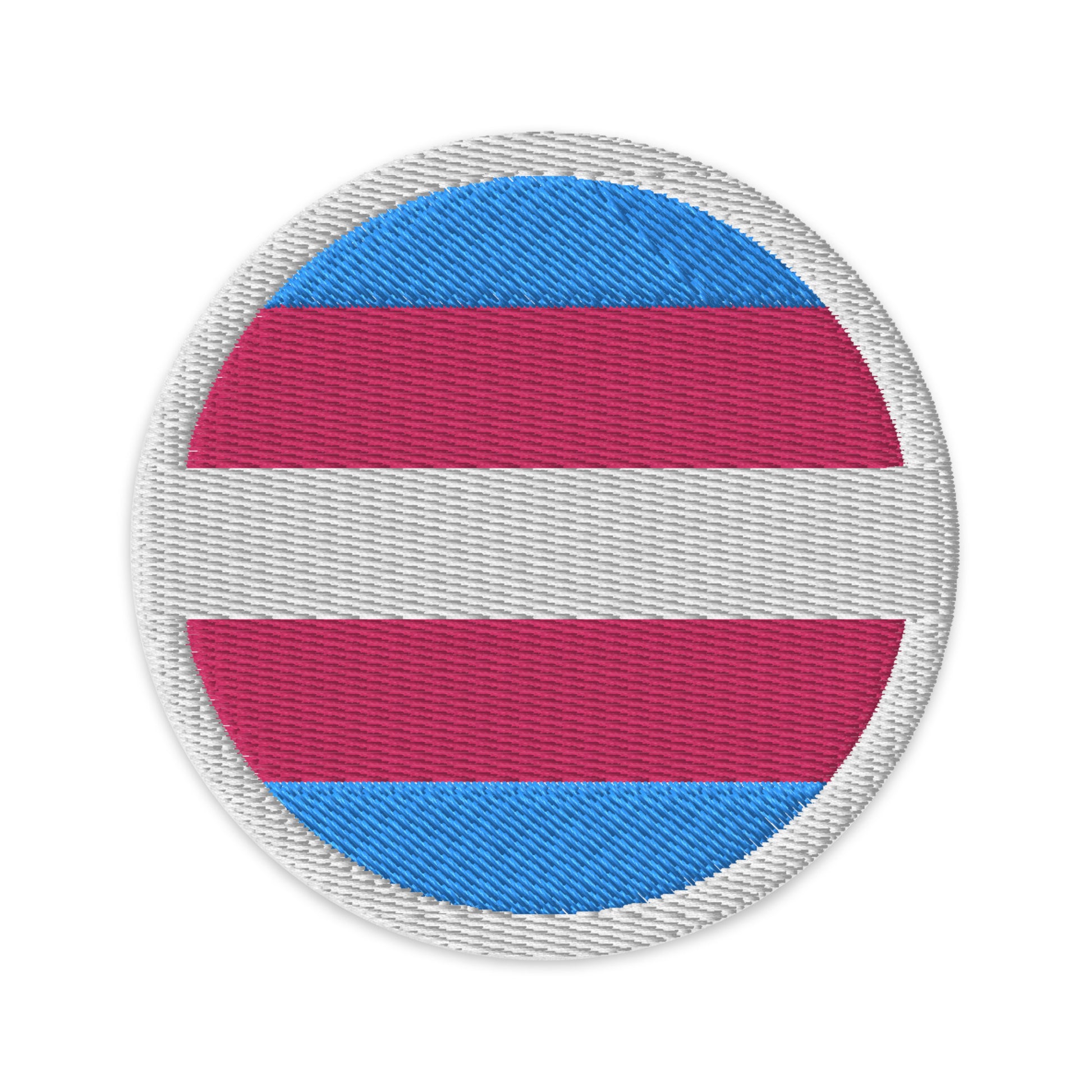 Transgender Trans Pride Circle Embroidered Patch Transgender transgender-trans-pride-circle--round-embroidered-patch-3-in-front