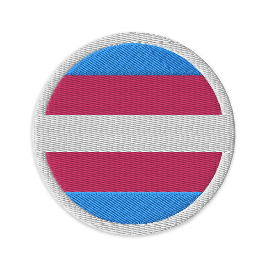 Transgender Trans Pride Circle Embroidered Patch Transgender transgender-trans-pride-circle-round-embroidered-patch-3-in-front