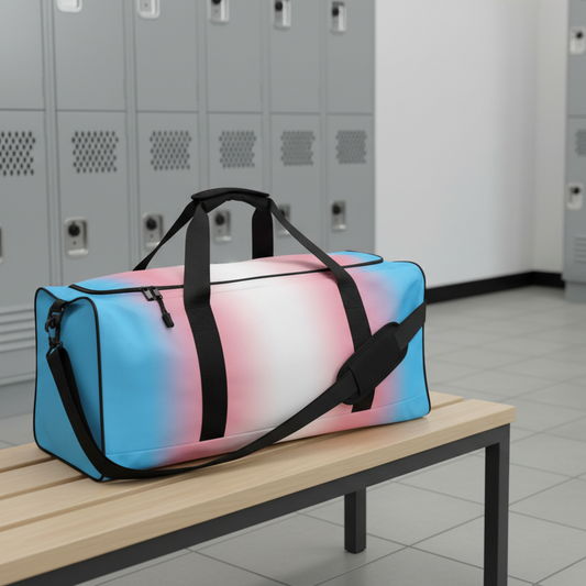 Transgender Trans Pride Duffel Bag - Ombre transgender-trans-pride-duffel-bag-ombre-left-front Duffle Bags