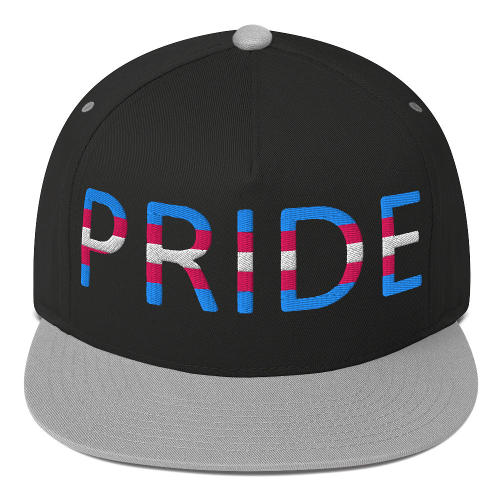 Transgender Trans Pride Embroidered Snapback Baseball Cap Black Grey Transgender transgender-trans-pride-embroidered-snapback-baseball-cap-black-grey-front