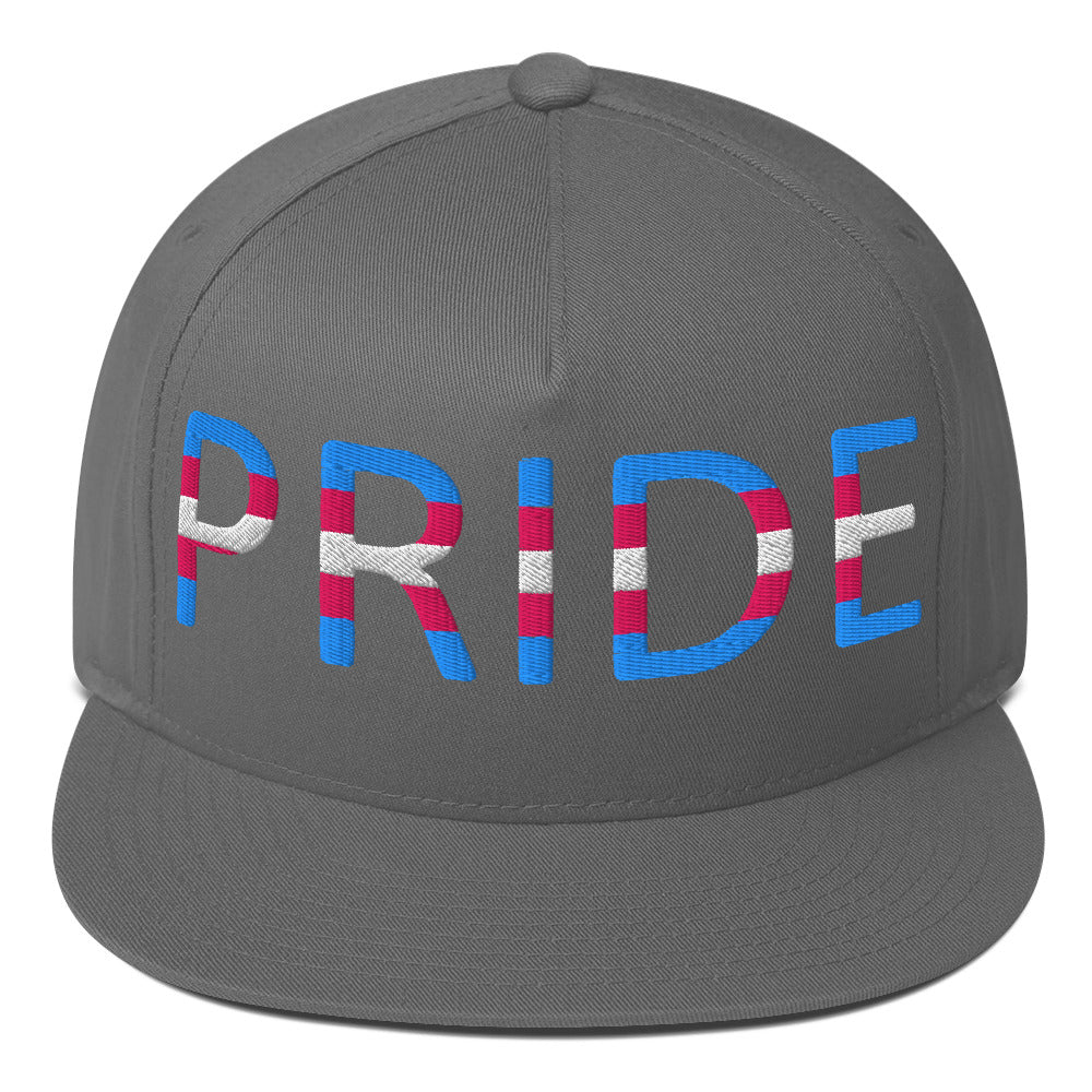 Transgender Trans Pride Embroidered Snapback Baseball Cap Grey Transgender transgender-trans-pride-embroidered-snapback-baseball-cap-grey-front