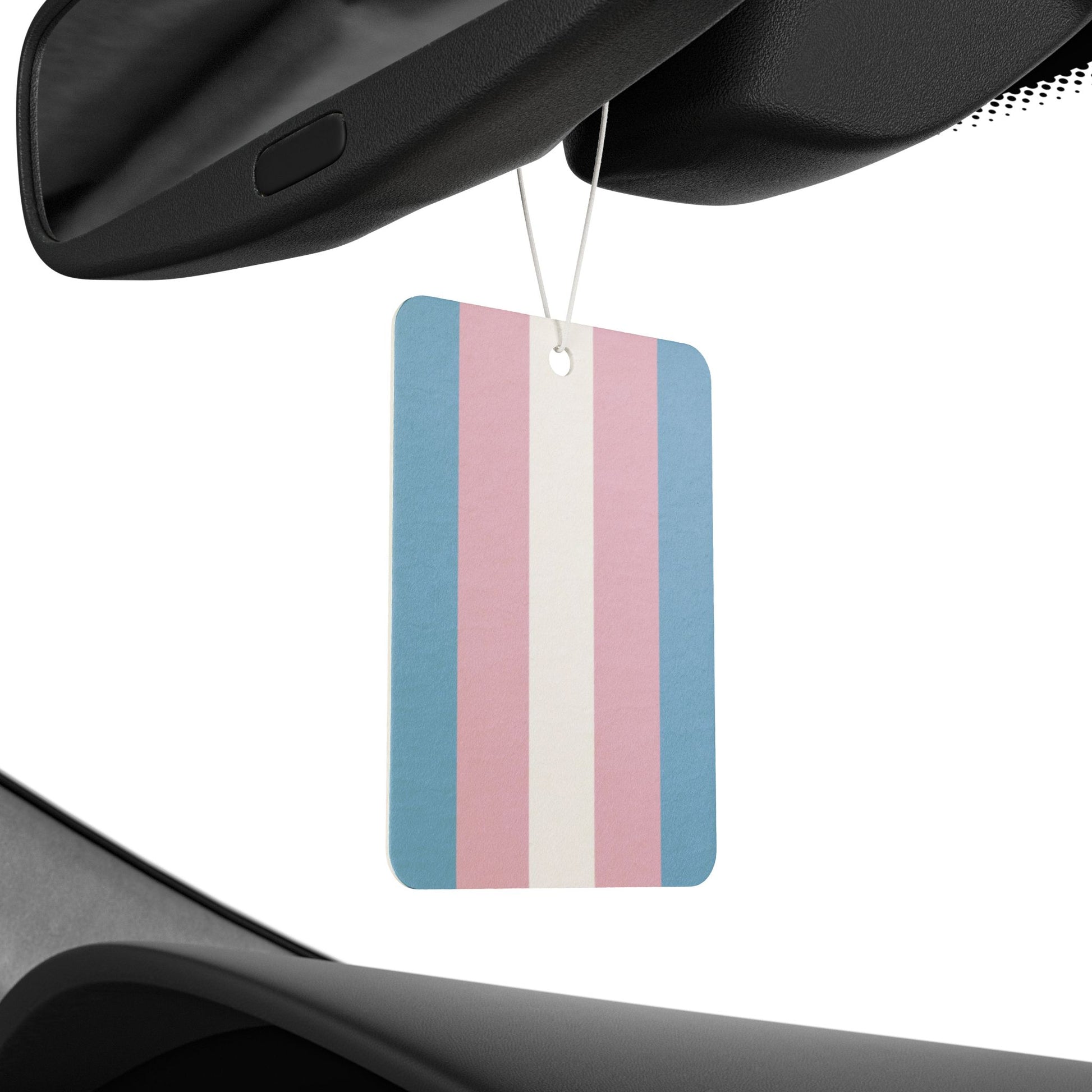 Transgender Trans Pride Flag Car Air Freshener transgender-trans-pride-flag-car-air-freshener-rearview-mirror