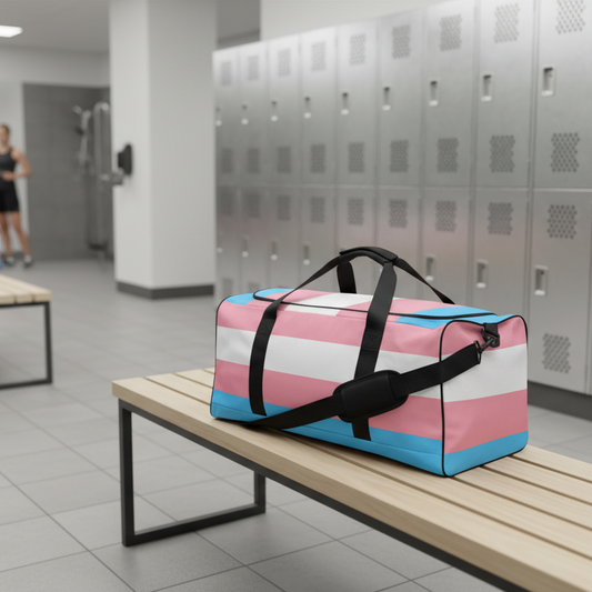 Transgender Trans Pride Flag Duffel Bag transgender-trans-pride-flag-duffel-bag-left-front