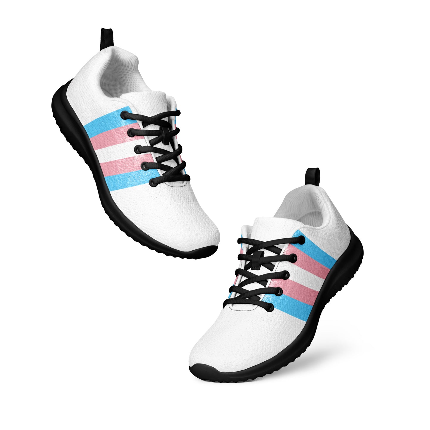 Transgender Trans Pride Flag Women’s Athletic Shoes transgender-trans-pride-flag-womens-athletic-shoes-black-sole-front-detail