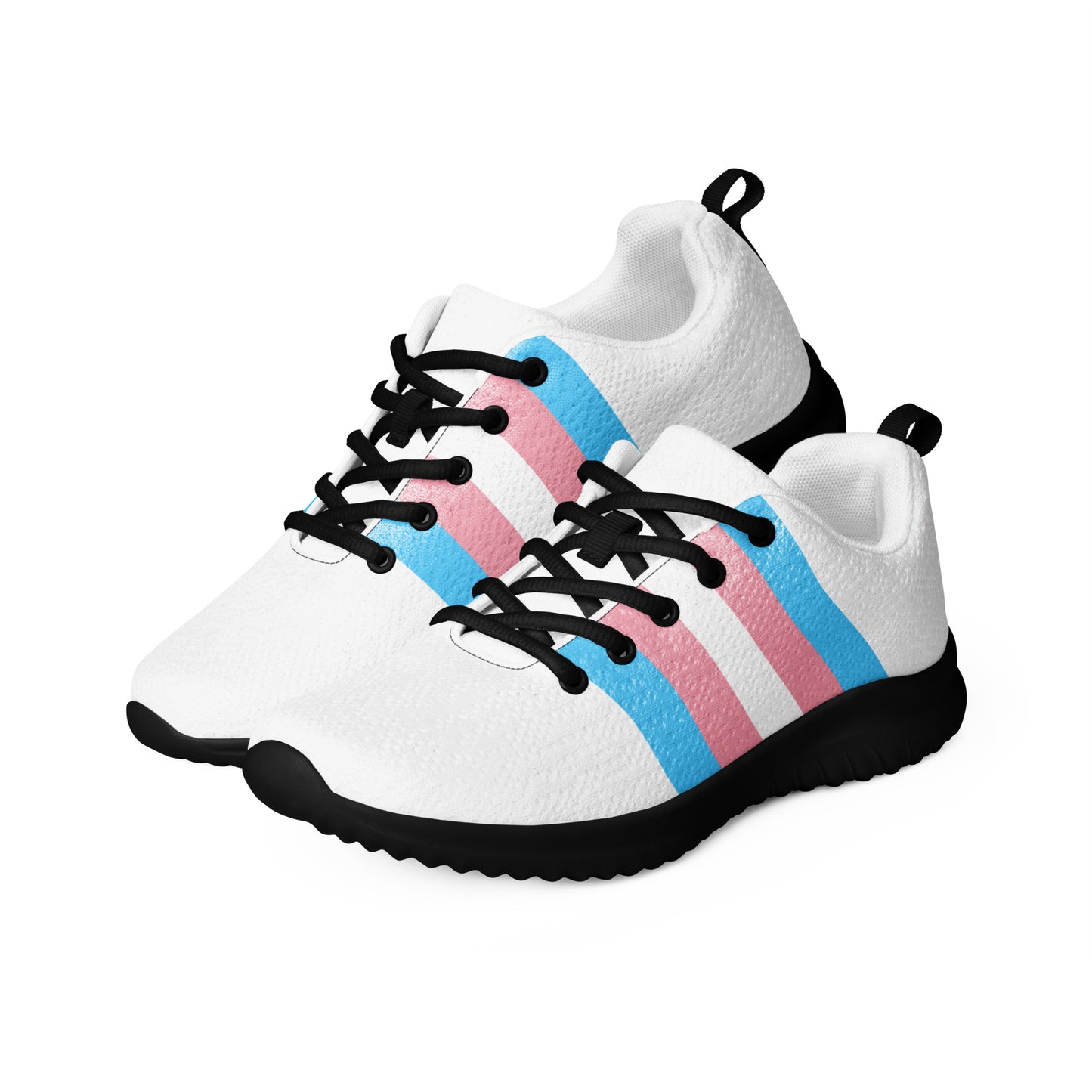Transgender Trans Pride Flag Women’s Athletic Shoes transgender-trans-pride-flag-womens-athletic-shoes-black-sole-left-front