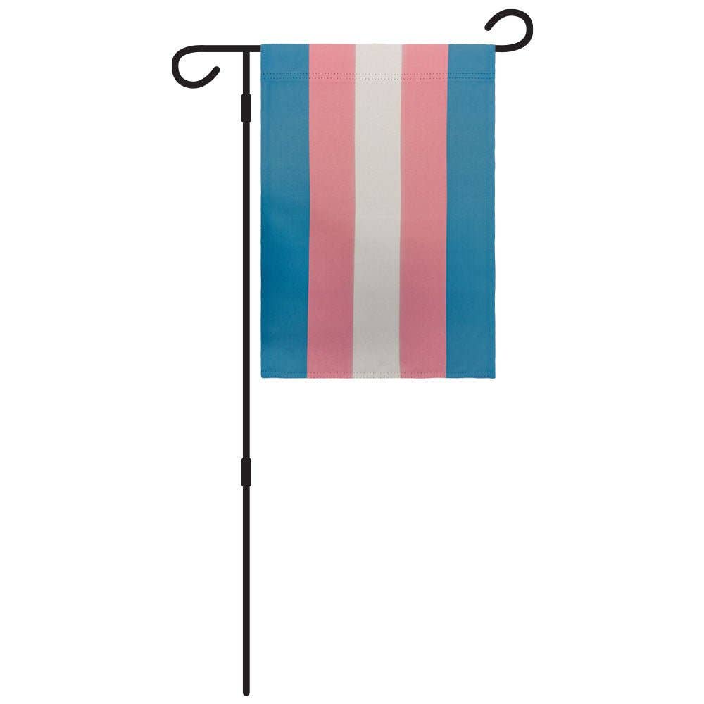 Transgender Trans Pride Garden Flag 12x18in Transgender Flag with Garden Flag Pole transgender-trans-pride-garden-flag-12x18in-witih-pole