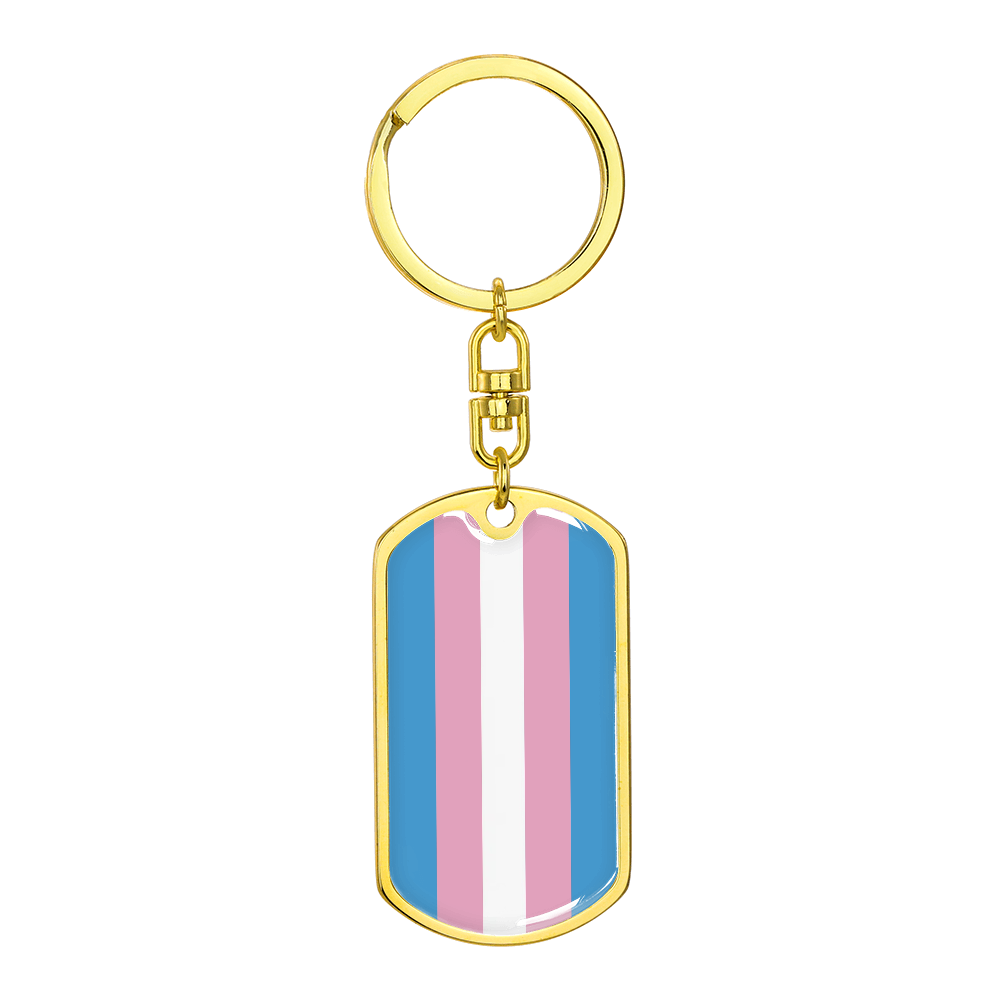 Transgender Trans Pride Military Dog Tag Keychain Gold Transgender transgender-trans-pride-military-dog-tag-keychain-gold