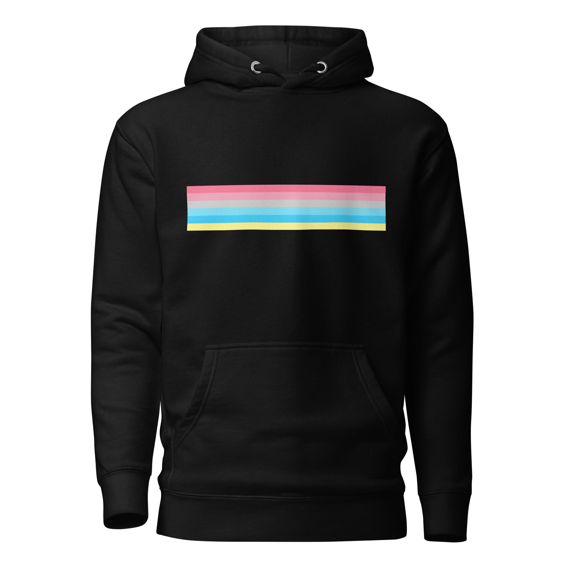 Genderflux Pride Flag Hoodie Black Genderflux unisex-premium-hoodie-black-front-6529d815777e2