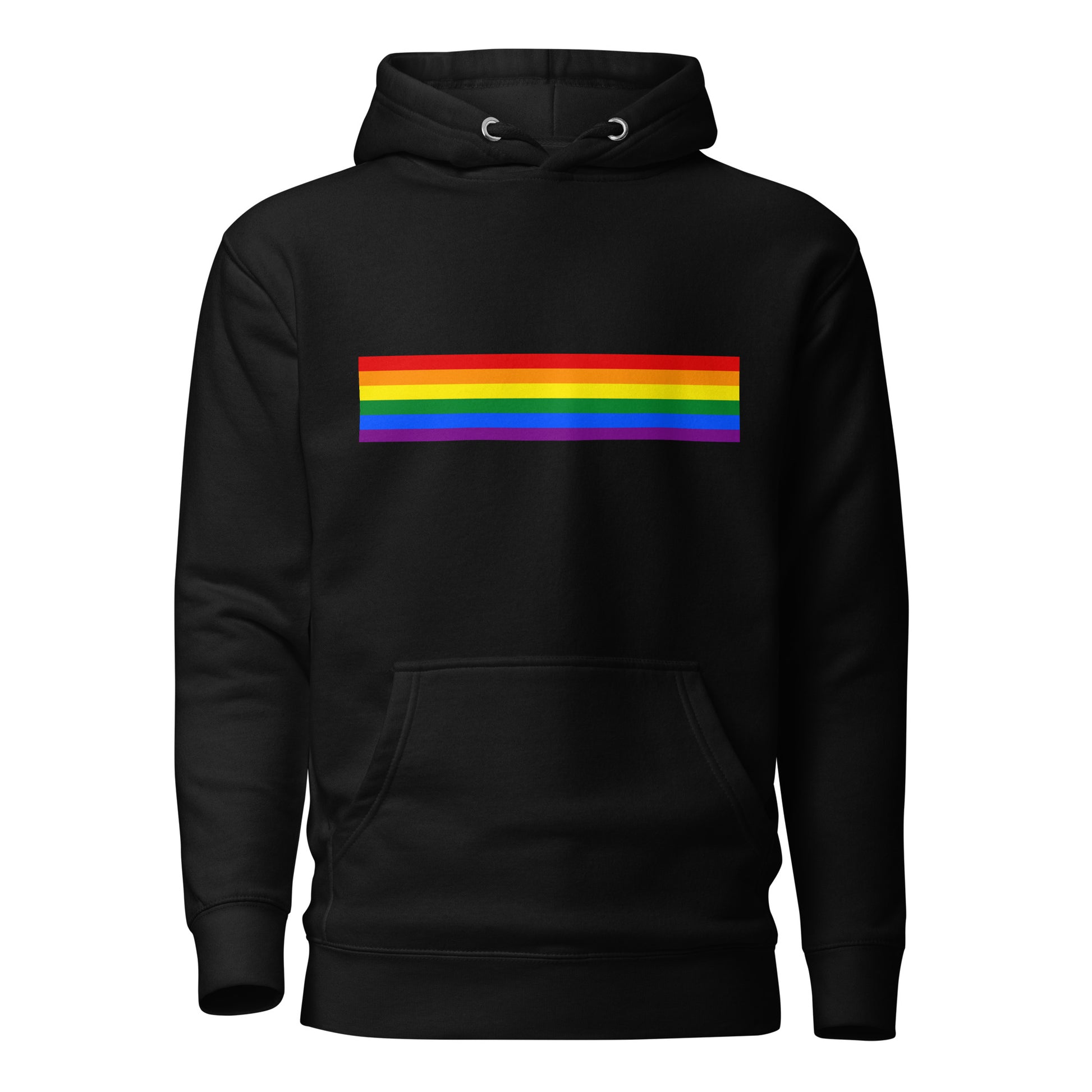 LGBTQ Pride Flag Sweatshirt Hoodie Black Pride unisex-premium-hoodie-black-front-6529dccabb74a