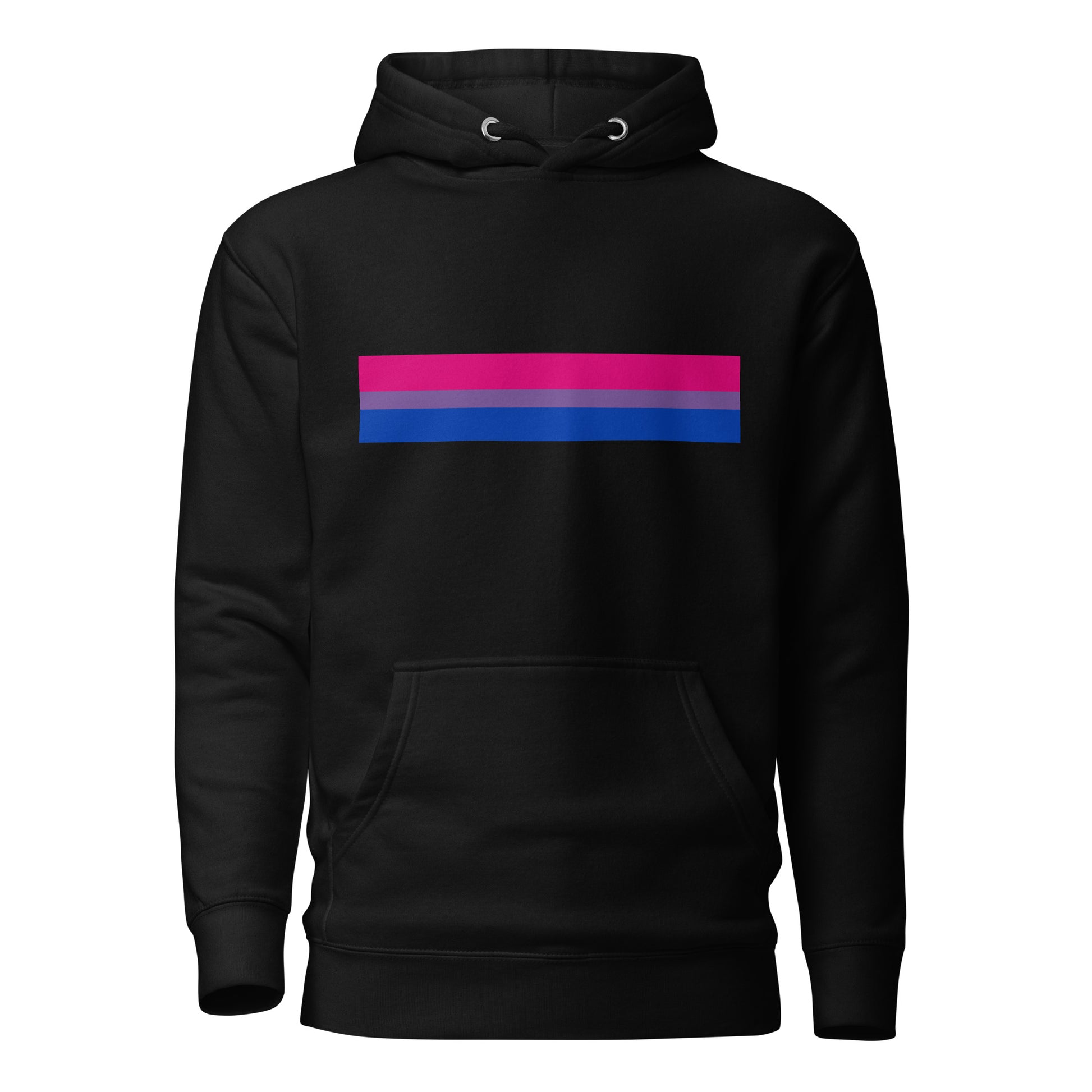 Bisexual Bi Pride Flag Hoodie Black Bisexual unisex-premium-hoodie-black-front-6529ddb404fab