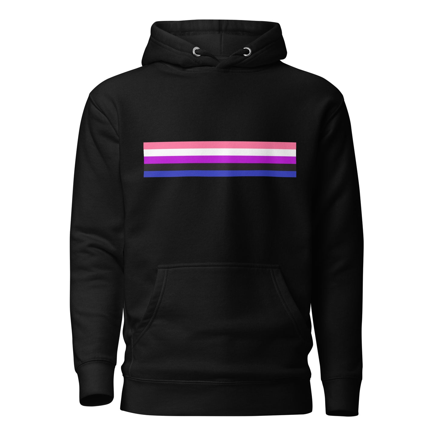 Genderfluid Pride Flag Hoodie Black Genderfluid unisex-premium-hoodie-black-front-6529ded7896a4