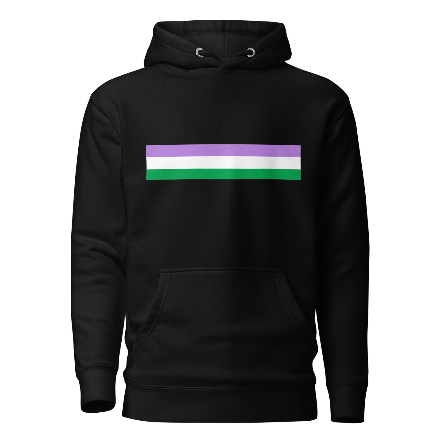 Genderqueer Pride Flag Hoodie Black Genderqueer unisex-premium-hoodie-black-front-6529df682d299