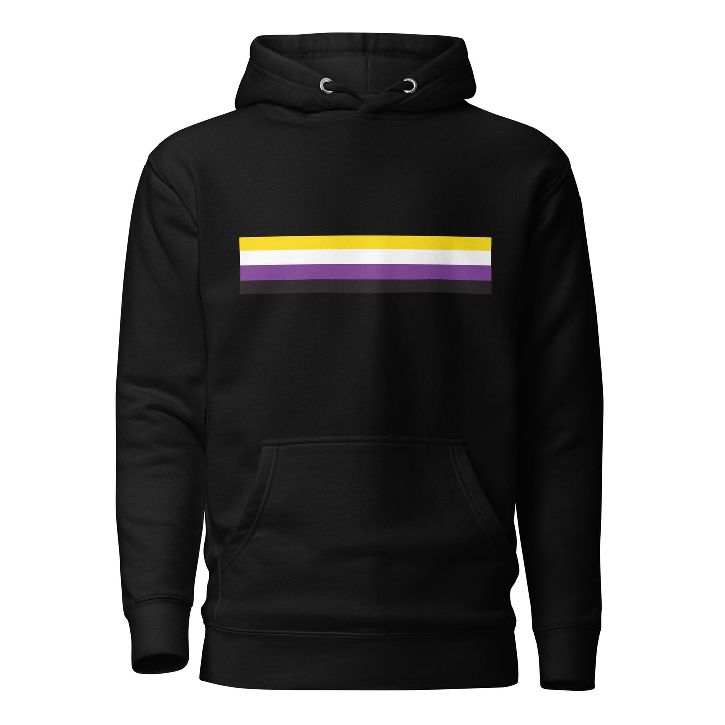 Nonbinary Enby Pride Flag Hoodie Sweatshirt Black Nonbinary unisex-premium-hoodie-black-front-6529e0df0eb22