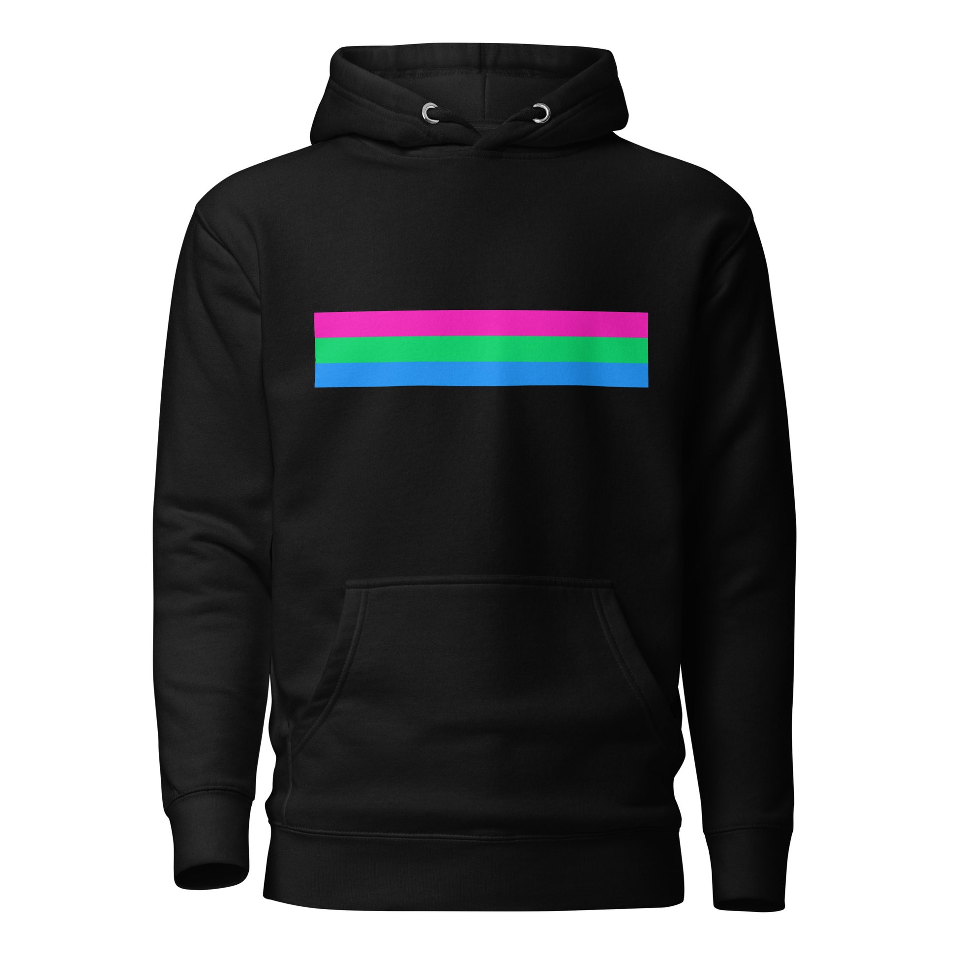 Polysexual Poly Pride Flag Hoodie Black Polysexual unisex-premium-hoodie-black-front-6529e219069b5