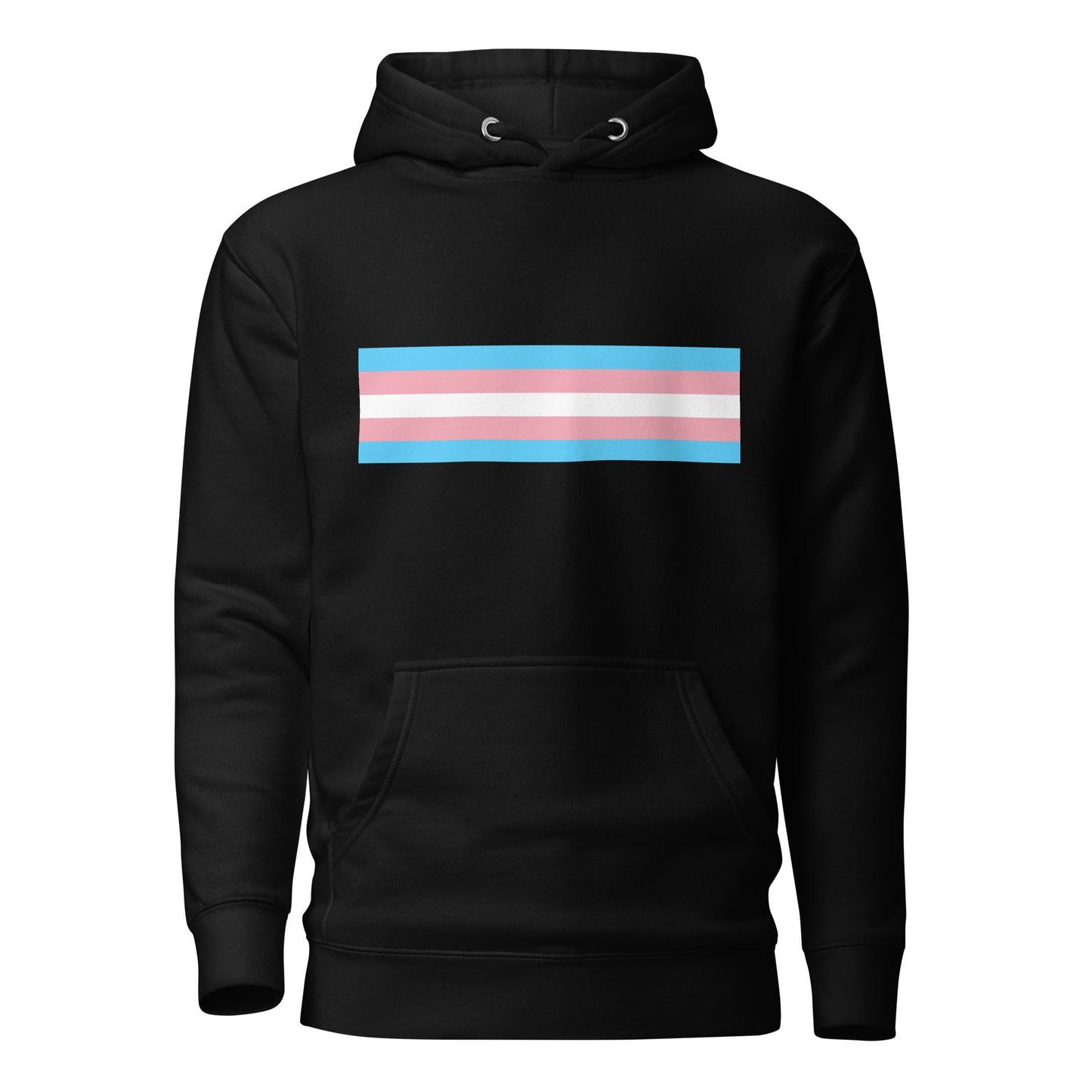 Transgender Trans Pride Flag Hoodie Black Transgender unisex-premium-hoodie-black-front-6529e40fb722c