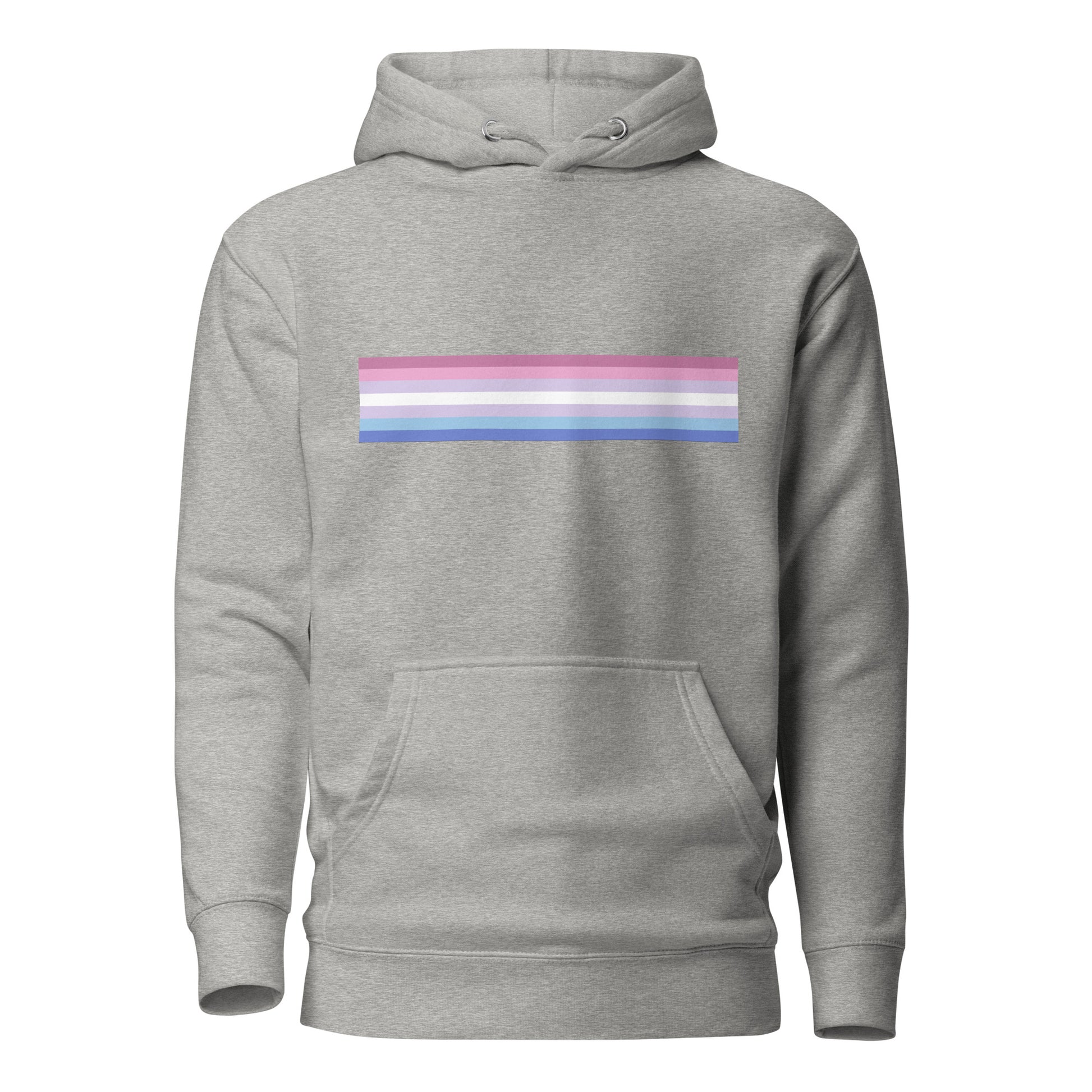 Bigender Pride Flag Hoodie Carbon Grey Bigender unisex-premium-hoodie-carbon-grey-front-6529da5a5a5da