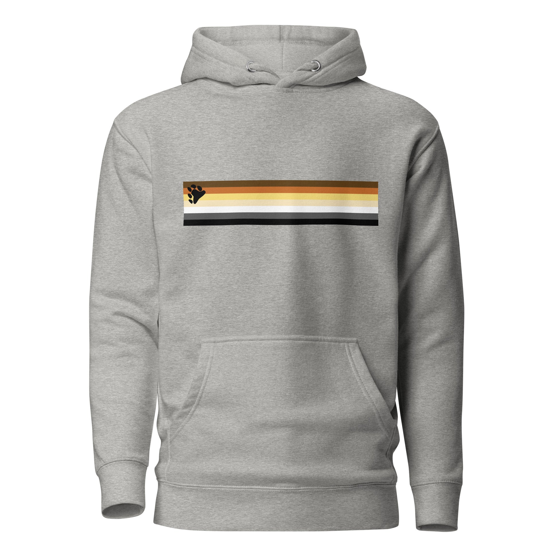 Gay Bear Pride Flag Hoodie Carbon Grey Gay unisex-premium-hoodie-carbon-grey-front-6529dab59a4a1