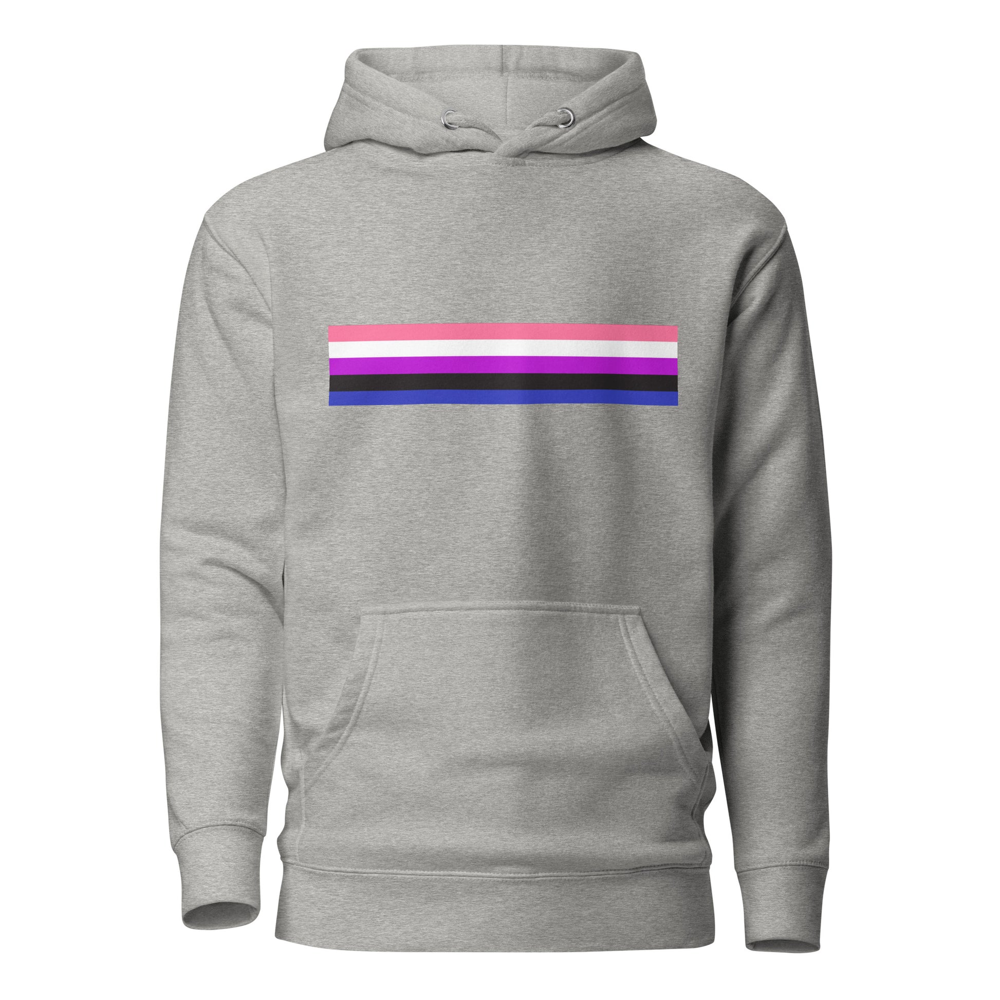 Genderfluid Pride Flag Hoodie Carbon Grey Genderfluid unisex-premium-hoodie-carbon-grey-front-6529ded78b4a7