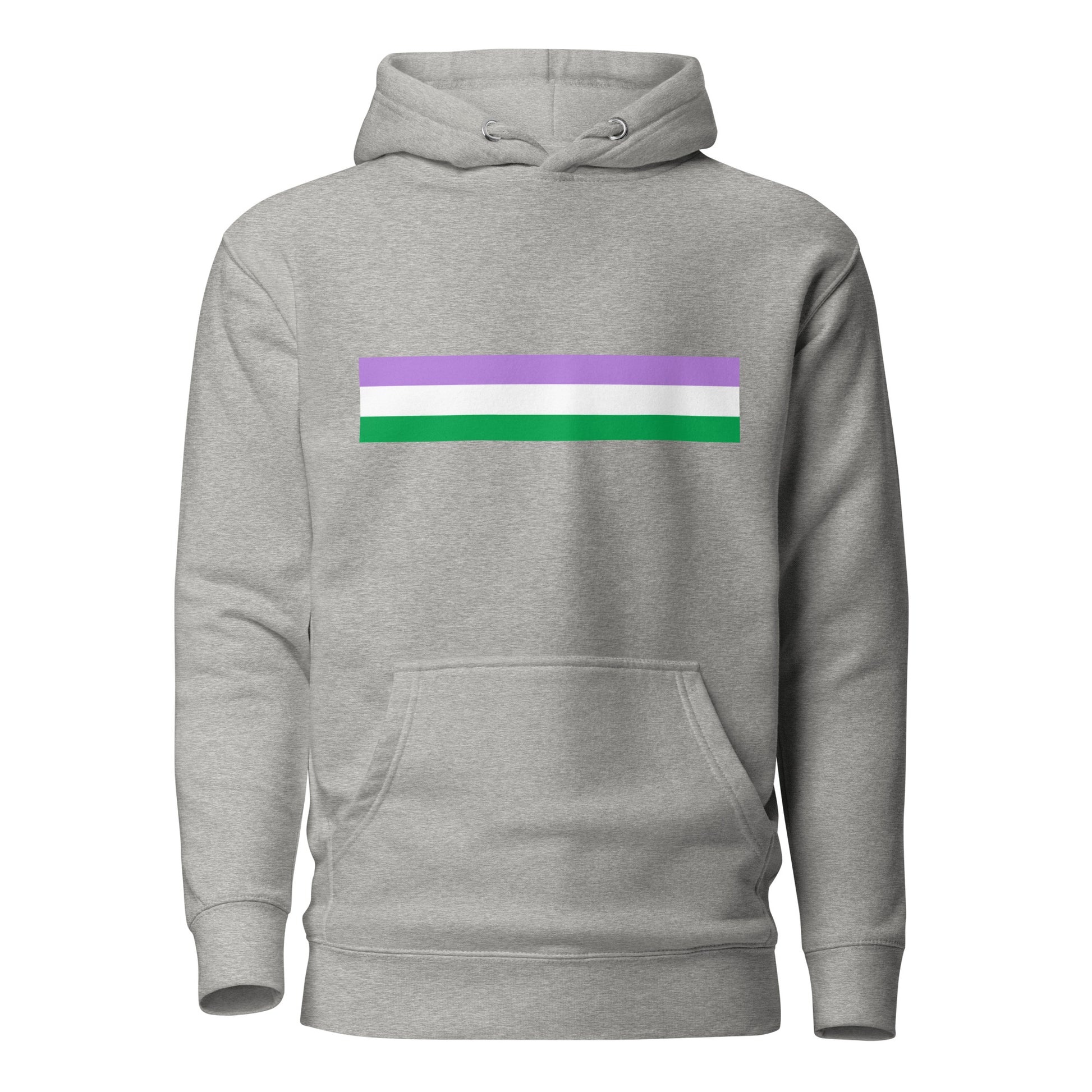 Genderqueer Pride Flag Hoodie Carbon Grey Genderqueer unisex-premium-hoodie-carbon-grey-front-6529df682ed48