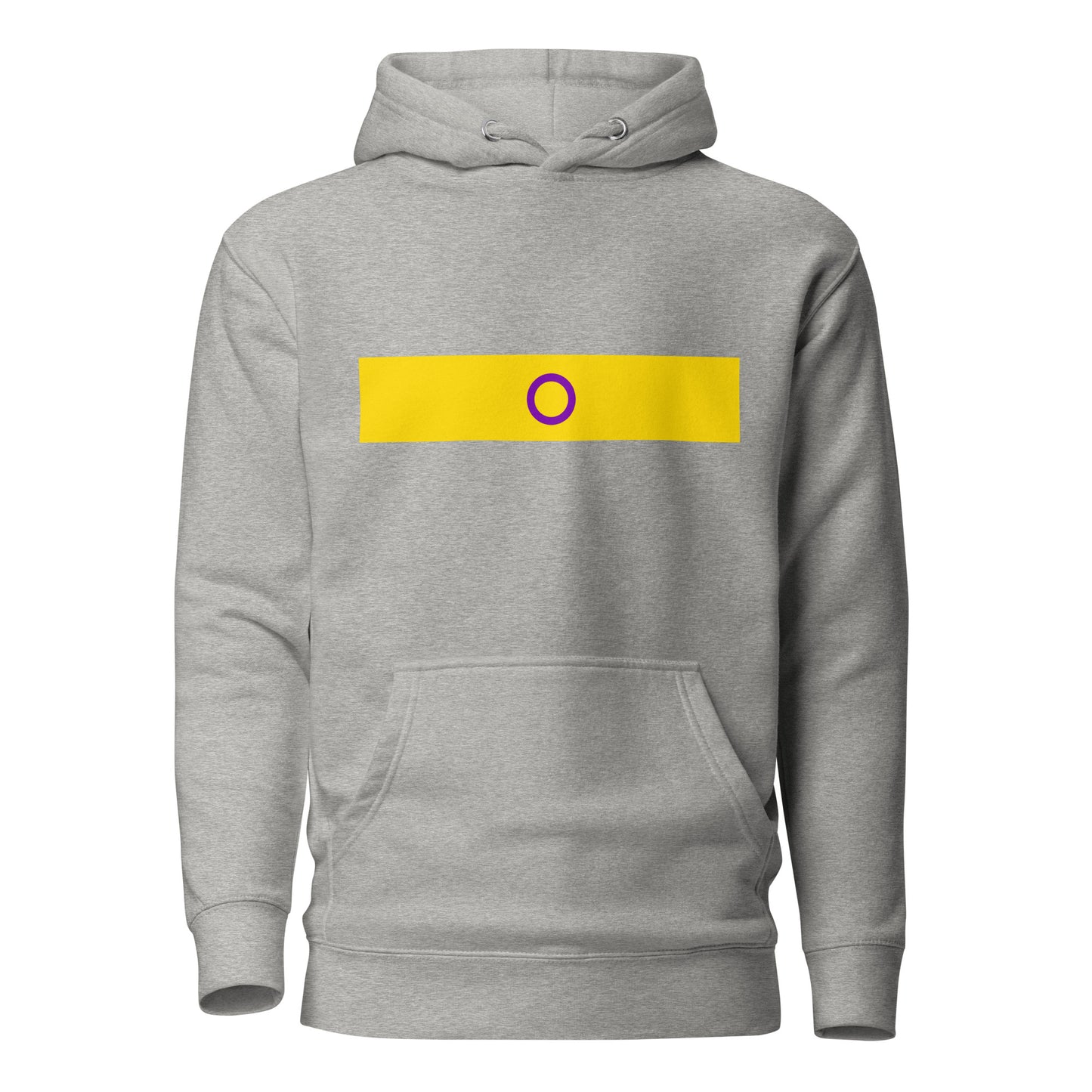 Intersex Pride Flag Hoodie Carbon Grey Identity unisex-premium-hoodie-carbon-grey-front-6529e00a4375a