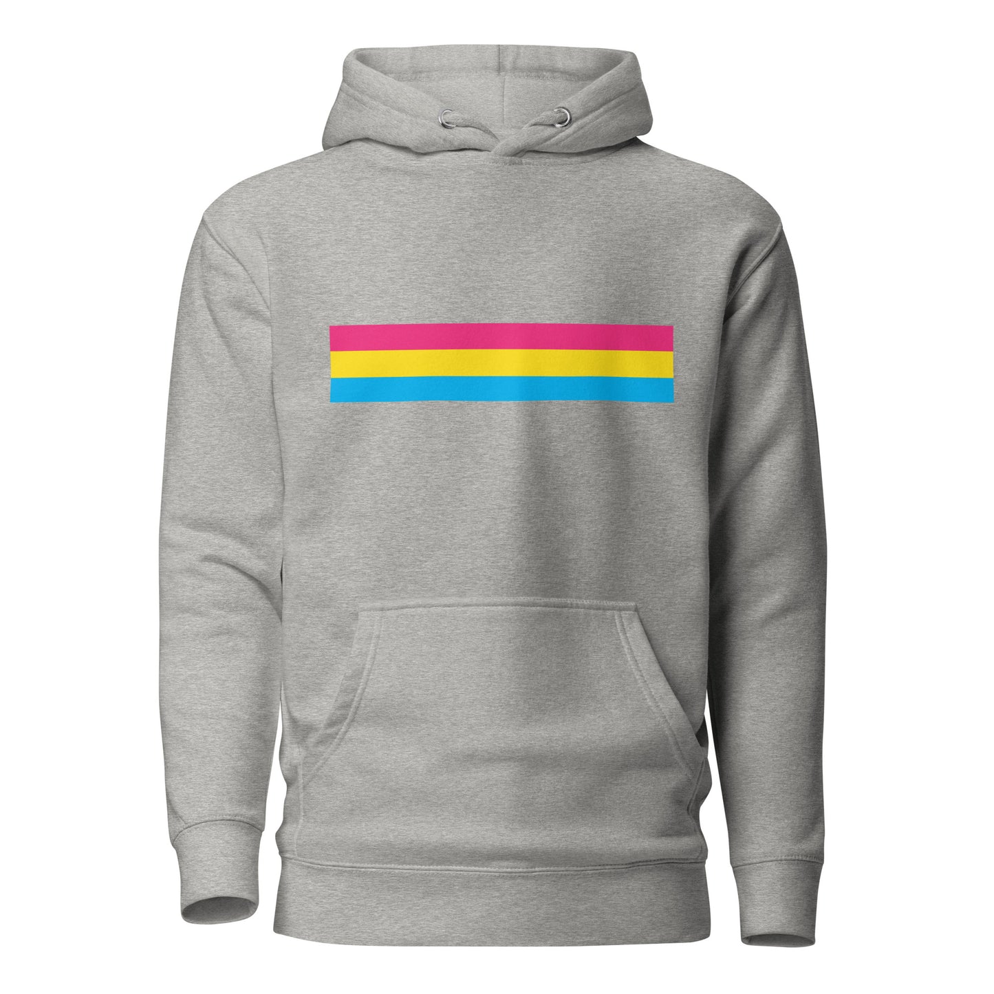 Pansexual Pan Pride Flag Hoodie Carbon Grey Pansexual unisex-premium-hoodie-carbon-grey-front-6529e161e5afe