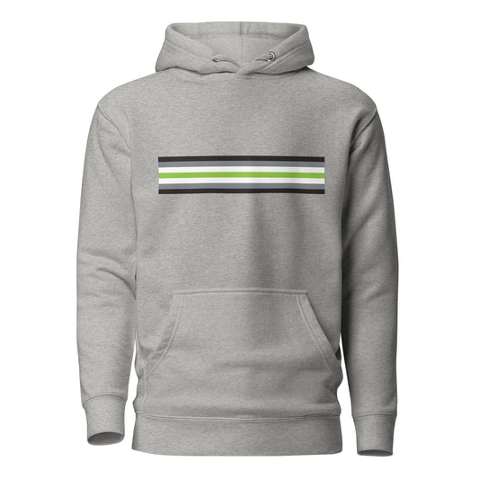 Agender Pride Flag Hoodie Sweatshirt Carbon Grey Agender unisex-premium-hoodie-carbon-grey-front-6529e2819ebd6