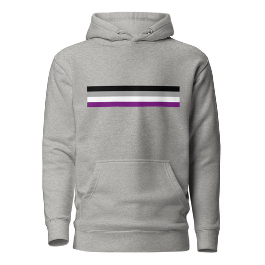 Asexual Ace Pride Flag Hoodie Carbon Grey Asexual unisex-premium-hoodie-carbon-grey-front-6529e2fb4cedd