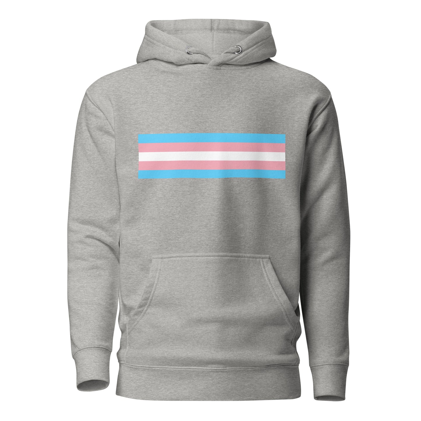 Transgender Trans Pride Flag Hoodie Carbon Grey Transgender unisex-premium-hoodie-carbon-grey-front-6529e40fb92a7