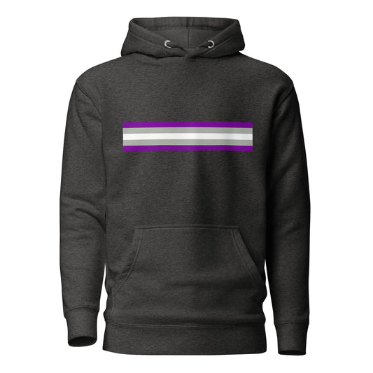 Greysexual Pride Flag Hoodie Charcoal Heather Greysexual unisex-premium-hoodie-charcoal-heather-front-6529d79ee7eeb