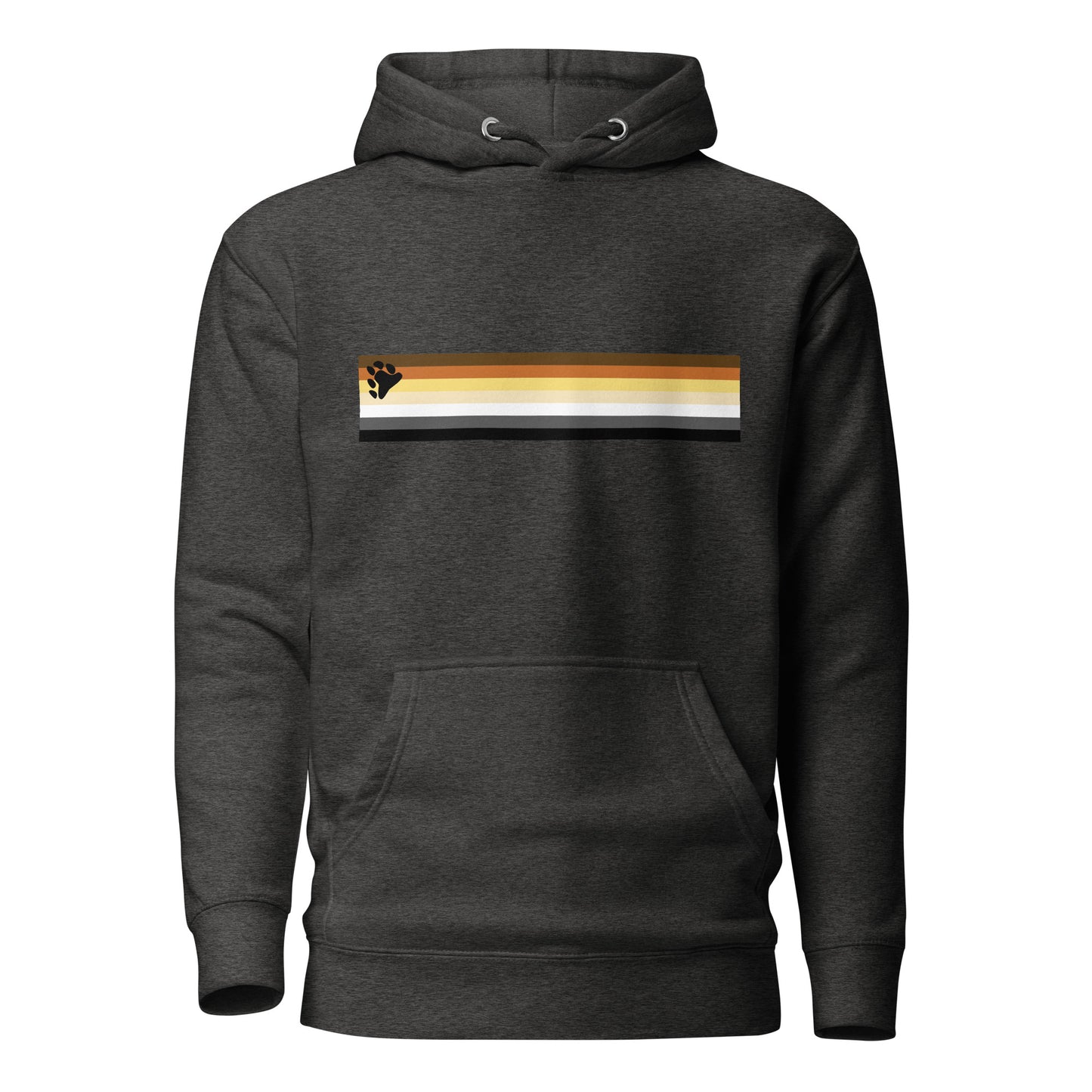 Gay Bear Pride Flag Hoodie Charcoal Heather Gay unisex-premium-hoodie-charcoal-heather-front-6529dab599060